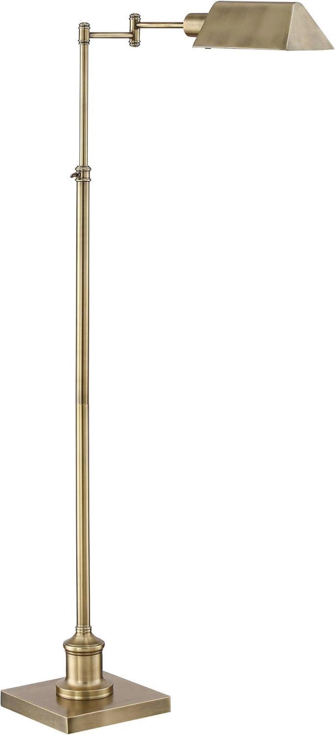 Alt view image 7 of 7 - Regency Hill Jenson Traditional Metal Adjustable Pharmacy Floor Lamp Swing Arm 54" Tall Aged Brass Metal Shade Standing Pole Light for Living Room Reading House Bedroom Home Office