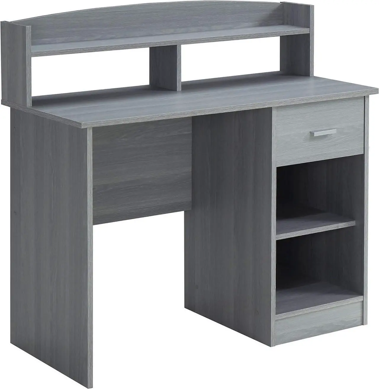 Alt view image 5 of 7 - Techni Mobili Modern Office Hutch Writing Desk, Grey
