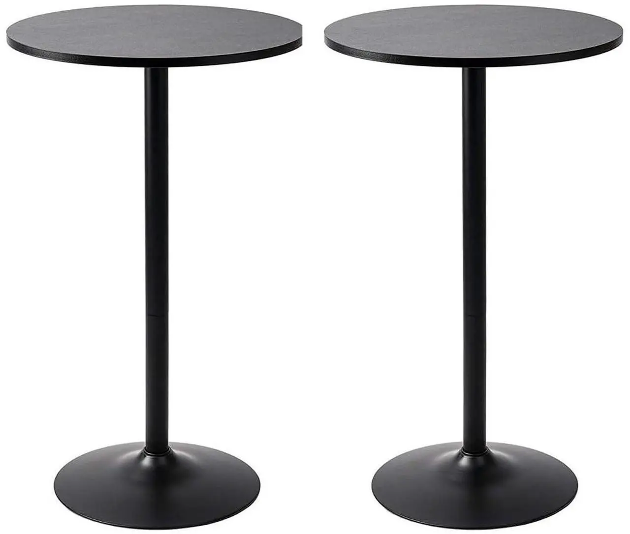 Main image of Pearington Santina 2 Pack Round Bar and Pub Table, Black
