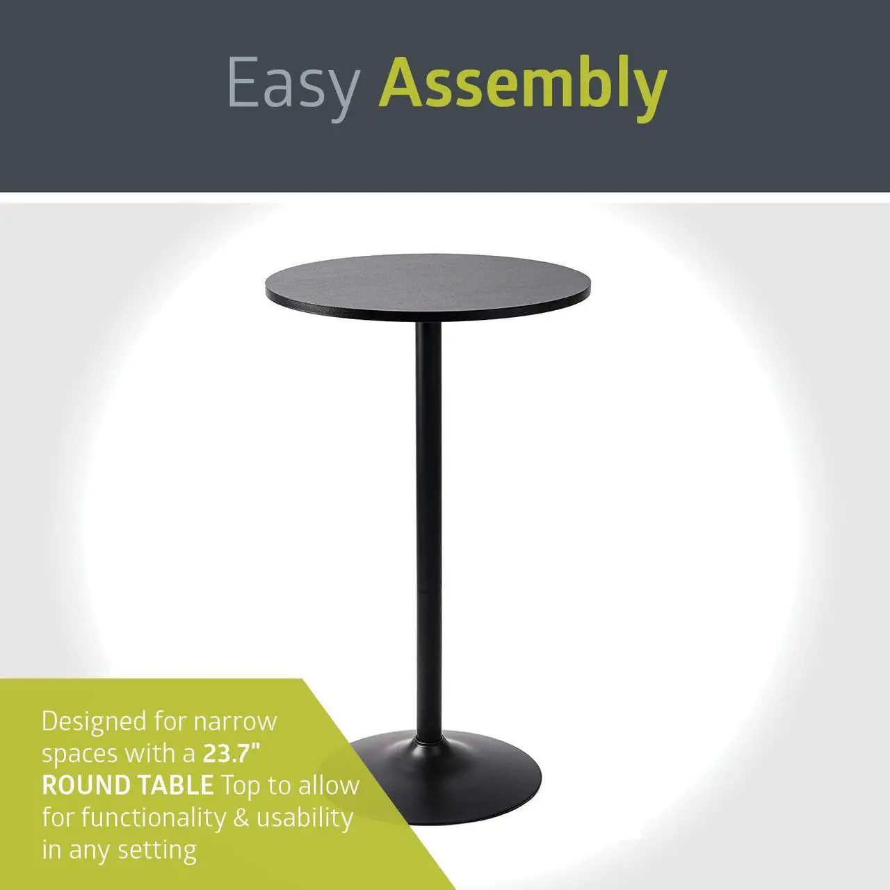 Alt view image 6 of 6 - Pearington Santina 2 Pack Round Bar and Pub Table, Black