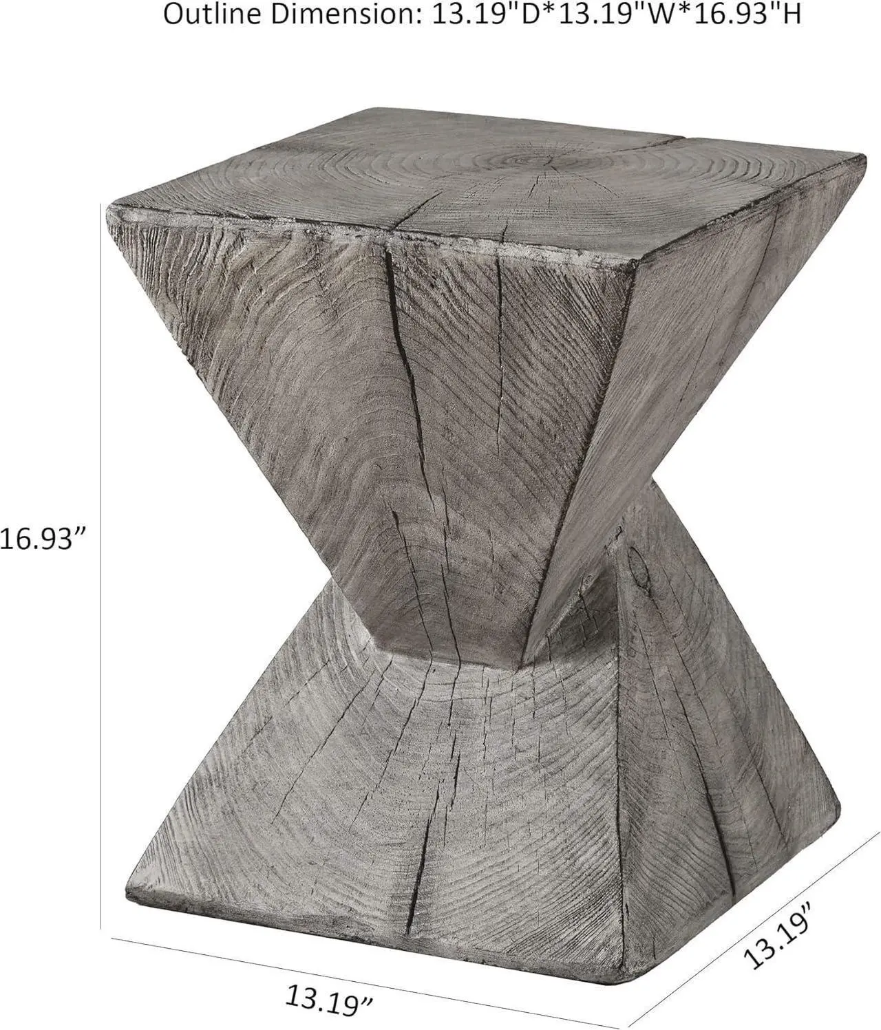 Alt view image 3 of 7 - Ball & Cast Concrete Stool End Table, 13.2D x 13.2W x 17H in, Light Grey