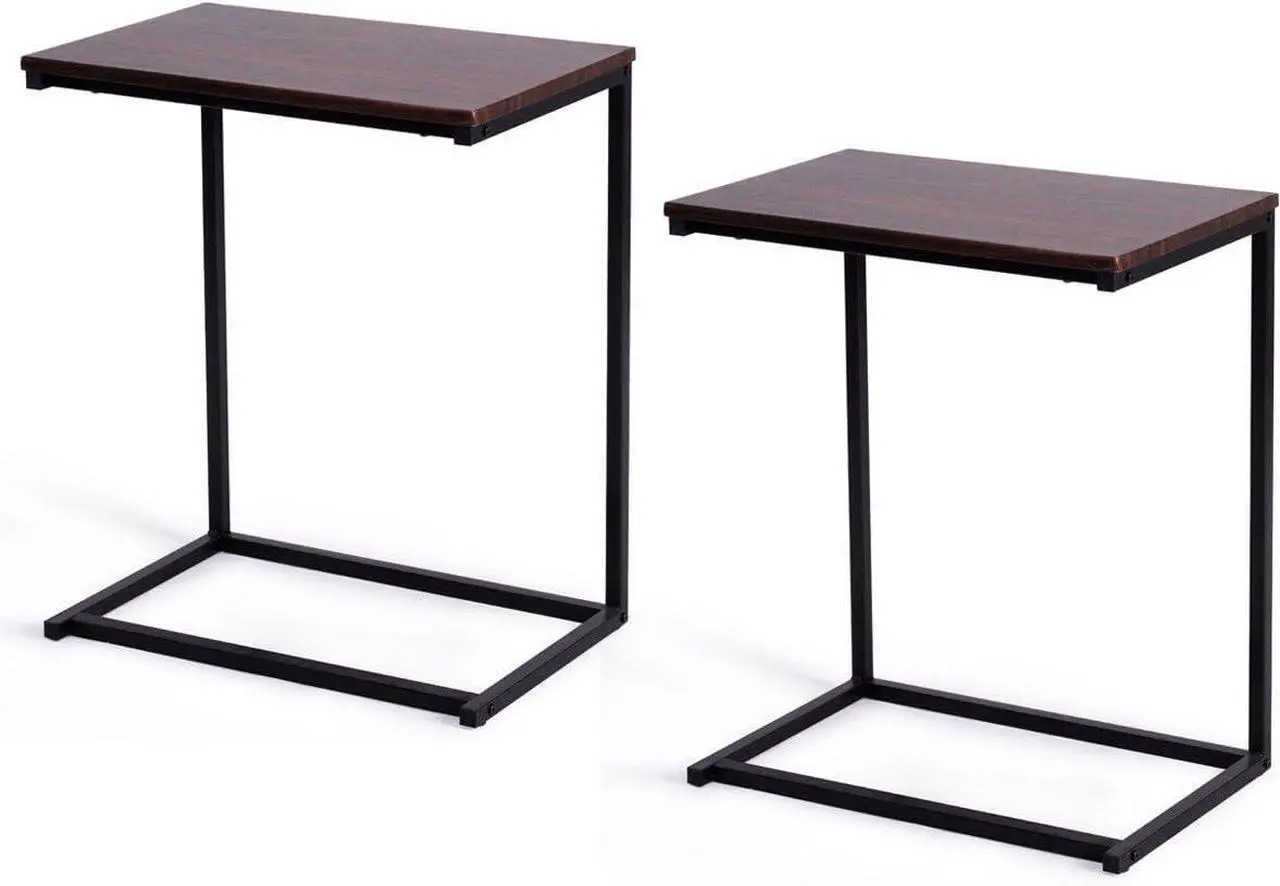 Main image of Tangkula Sofa Side End Table C Table Laptop Holder End Stand Desk Coffee Tray Side Table Notebook Tablet Beside Bed Sofa Portable Workstation (Brown)
