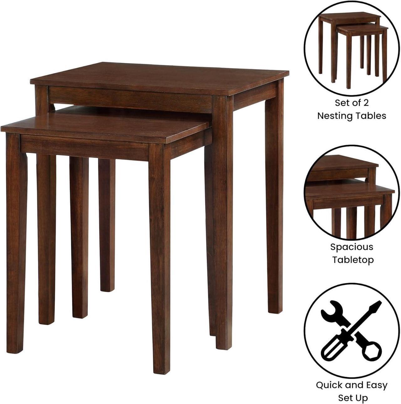 Alt view image 5 of 6 - Convenience Concepts American Heritage Nesting End Tables, Espresso