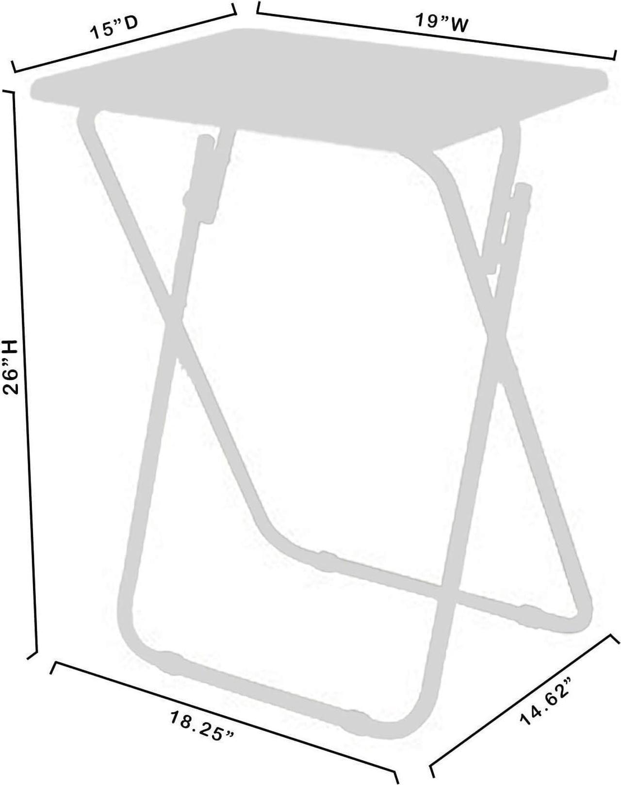 Alt view image 3 of 7 - eHemco Folding TV Tray Tables for Eating, 19 by 15 by 26 Inches, Coffee, Set of 2
