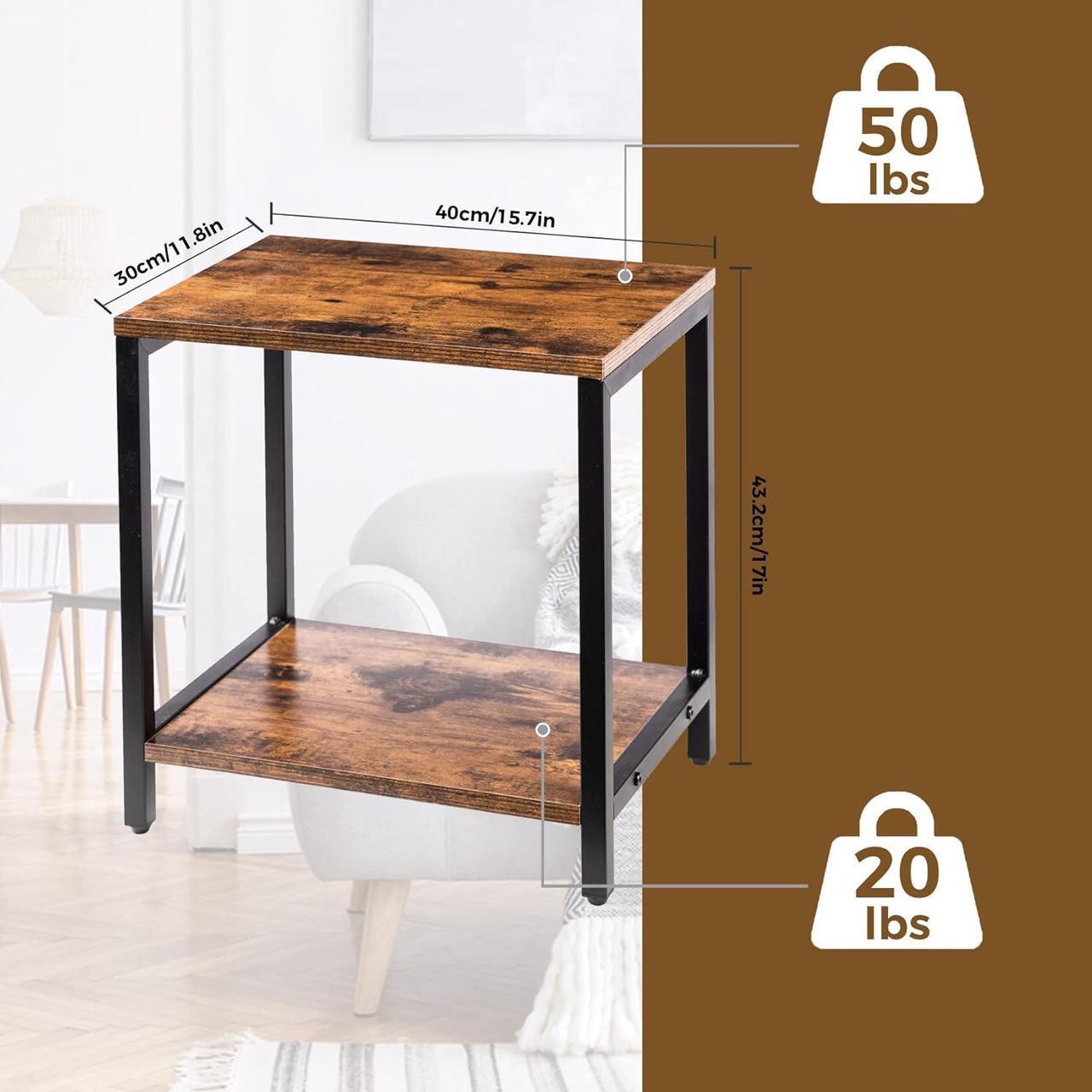 Alt view image 2 of 7 - Short Table Small Table Stand Small Tables for Small Spaces Low Small Side Table Black Metal Small End Tables Living Room Printer Tables Mini Coffee Table Little Small Night Stand Nightstand Bedroom