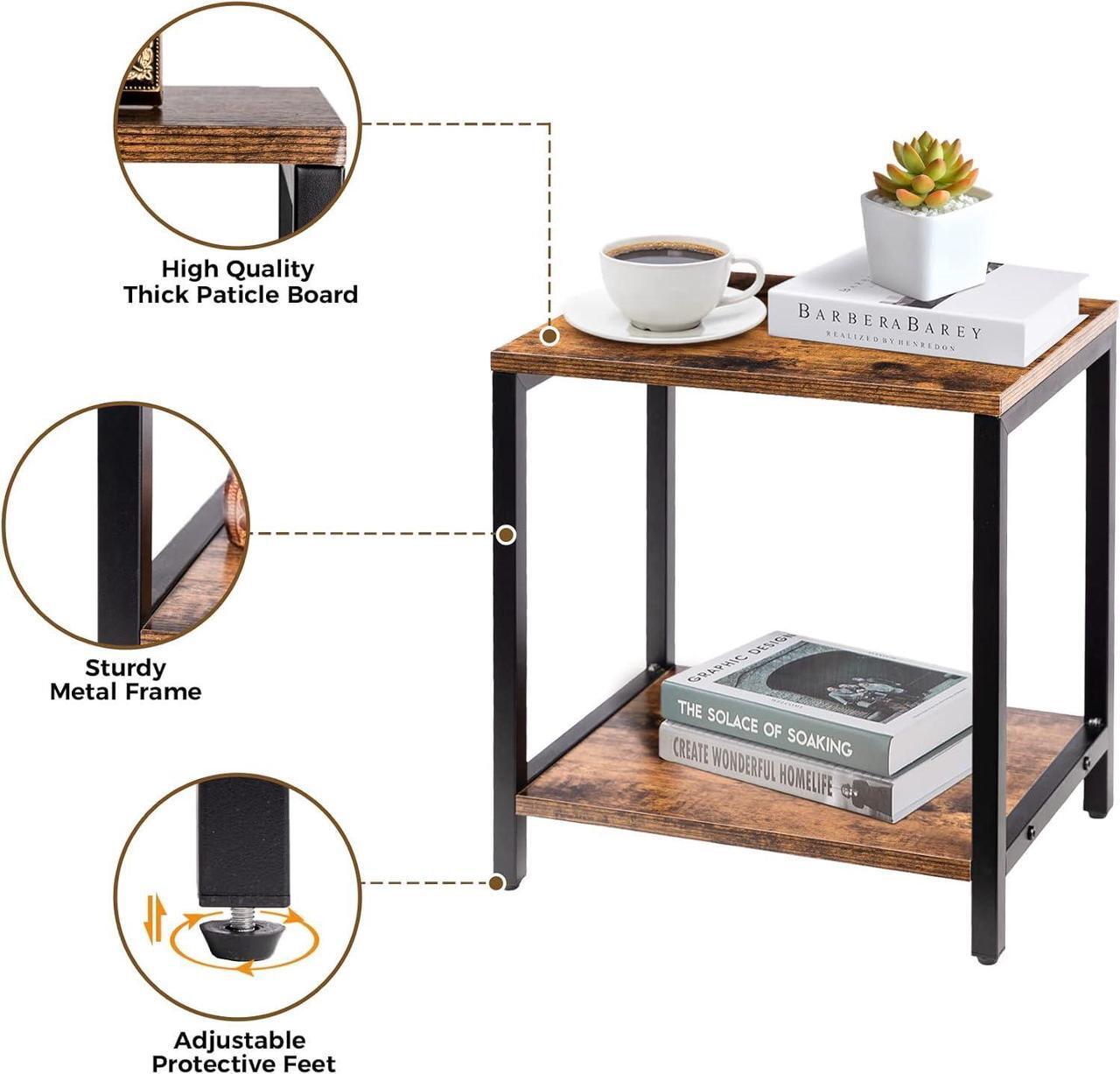 Alt view image 3 of 7 - Short Table Small Table Stand Small Tables for Small Spaces Low Small Side Table Black Metal Small End Tables Living Room Printer Tables Mini Coffee Table Little Small Night Stand Nightstand Bedroom