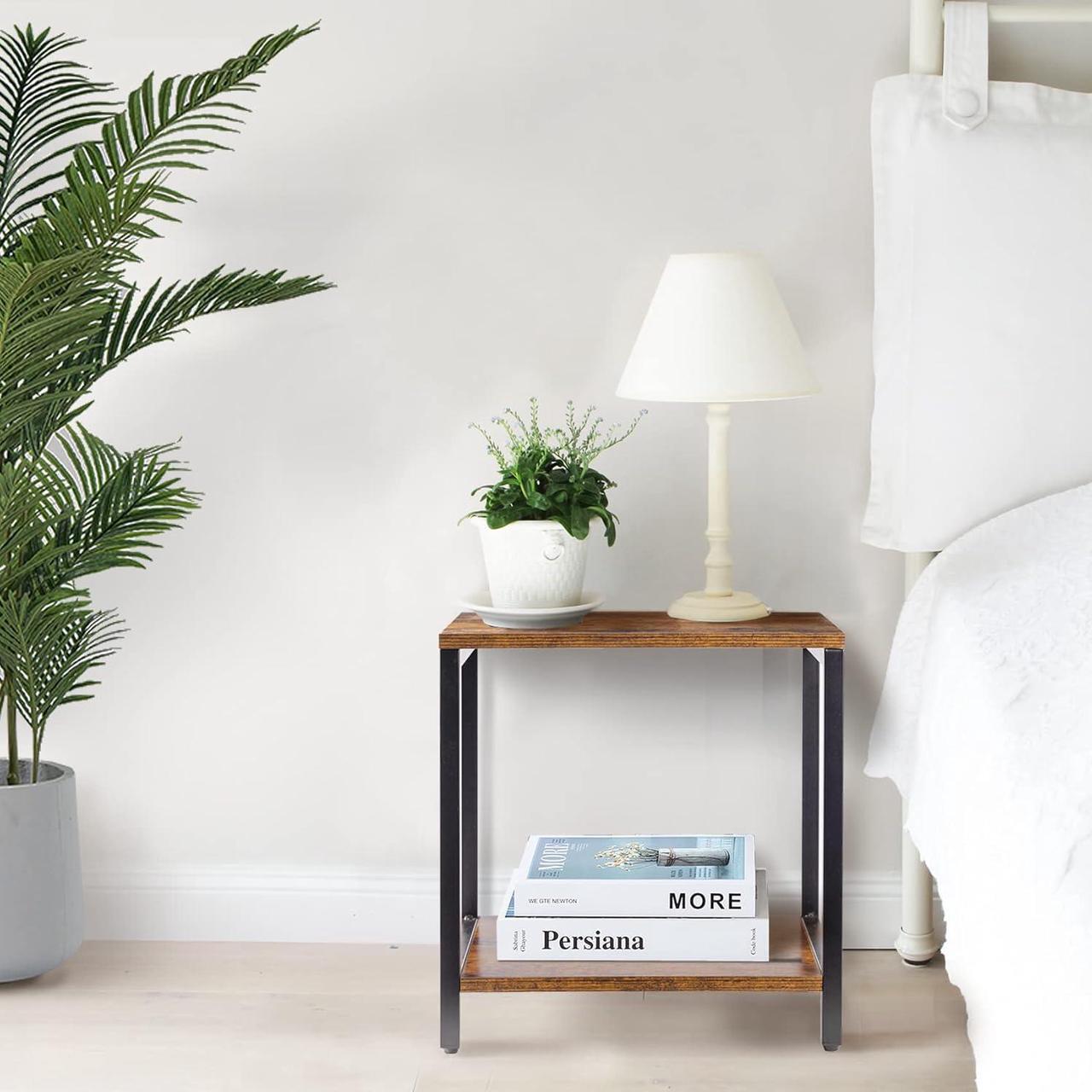 Alt view image 6 of 7 - Short Table Small Table Stand Small Tables for Small Spaces Low Small Side Table Black Metal Small End Tables Living Room Printer Tables Mini Coffee Table Little Small Night Stand Nightstand Bedroom