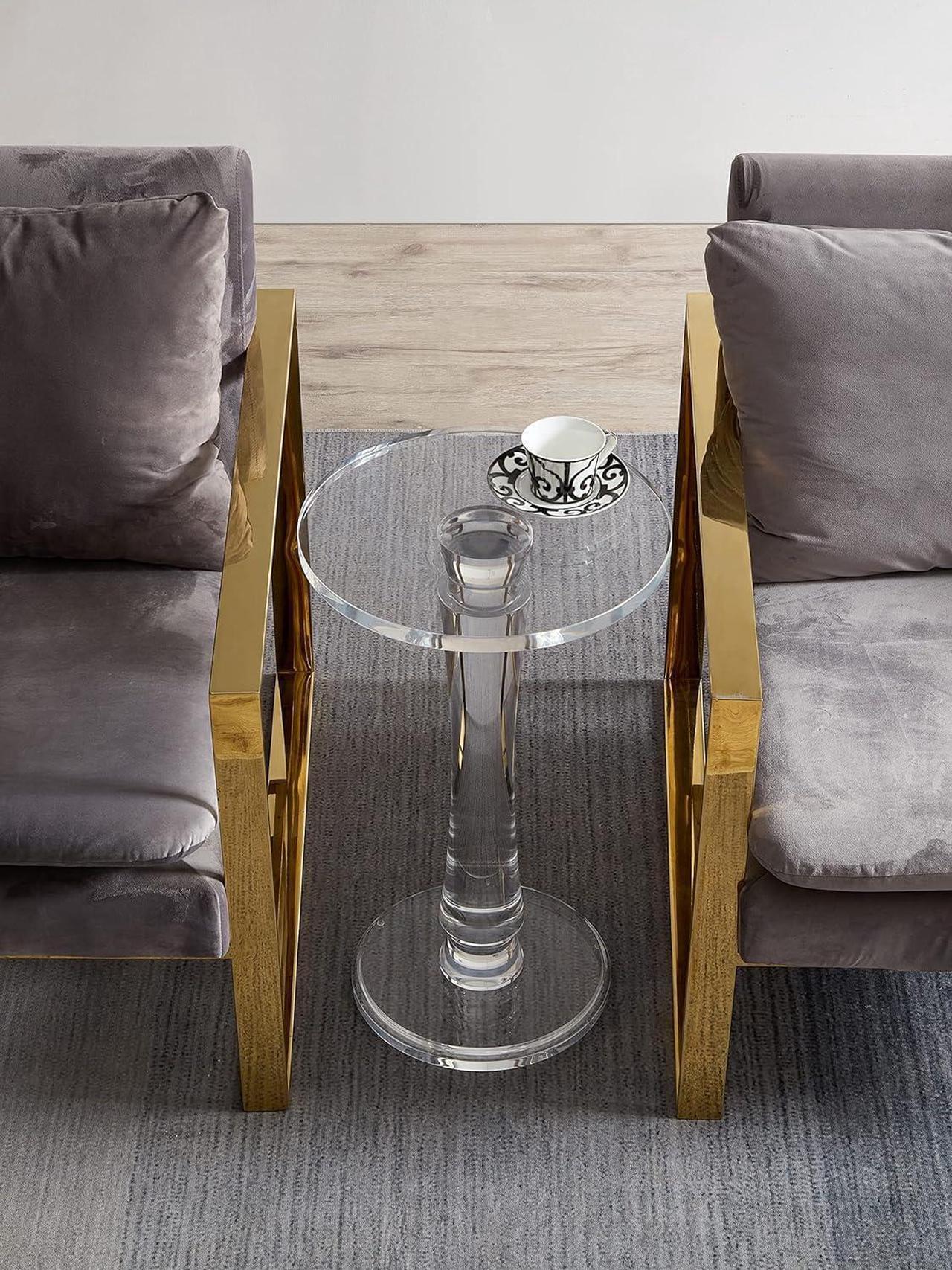 Alt view image 4 of 4 - Clear Acrylic End Table,Drink Table,for Office, Living Room and Bedroom, 15x15 inch25.2 inch High