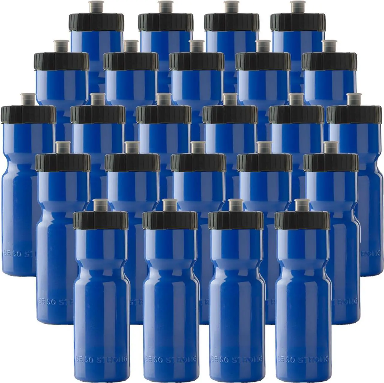 Main image of 50 Strong Bulk Water Bottles | 24 Pack Sports Bottle | 22 oz. BPA-Free Easy Open with Pull Top Cap | Made in USA | Reusable Plastic Water Bottles for Adults & Kids | Top Rack Dishwasher Safe
