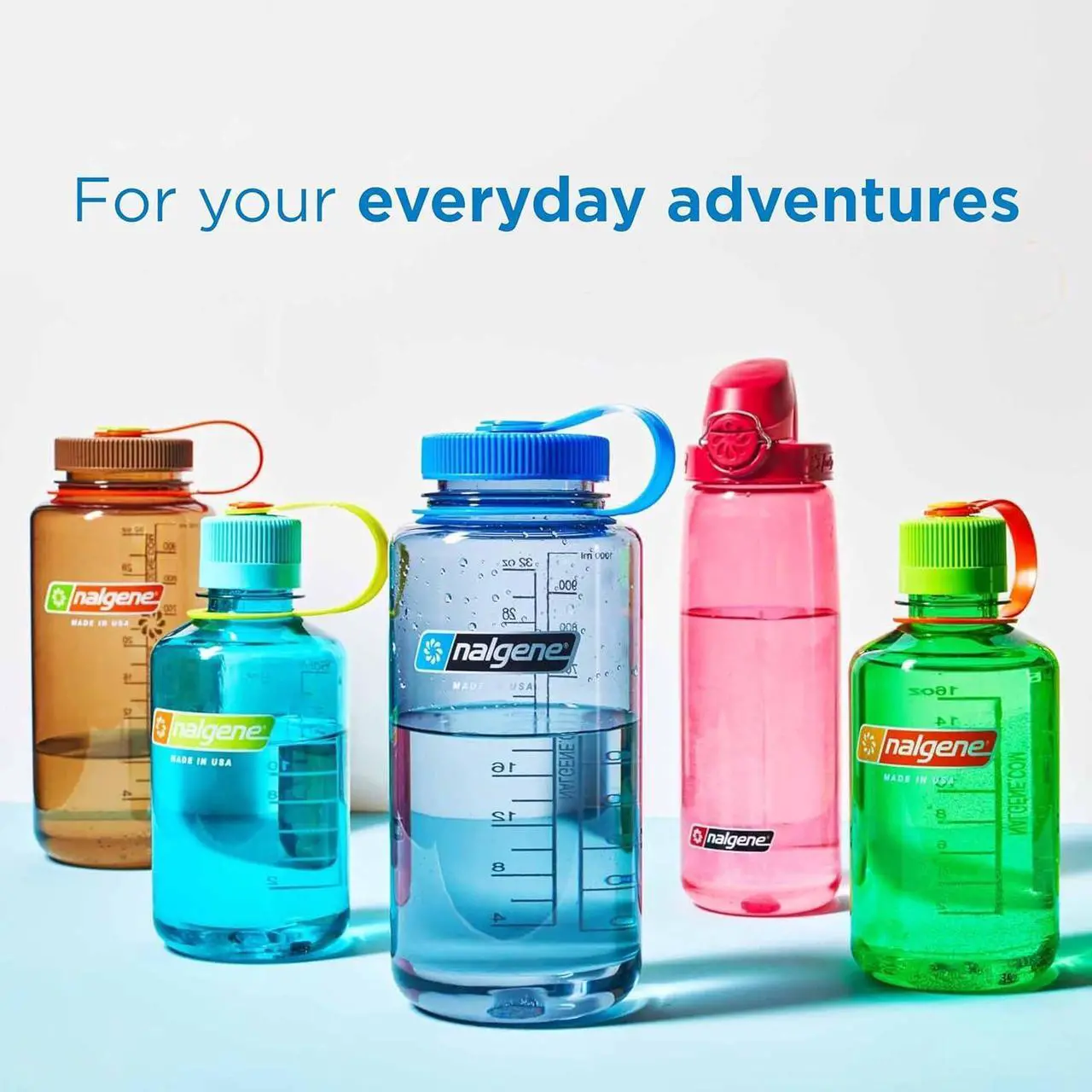 Alt view image 4 of 6 - Nalgene Sustain Tritan BPA-Free Water Bottle Made with Material Derived From 50% Plastic Waste, 32 OZ, Wide Mouth, Gray w/ Black Lid