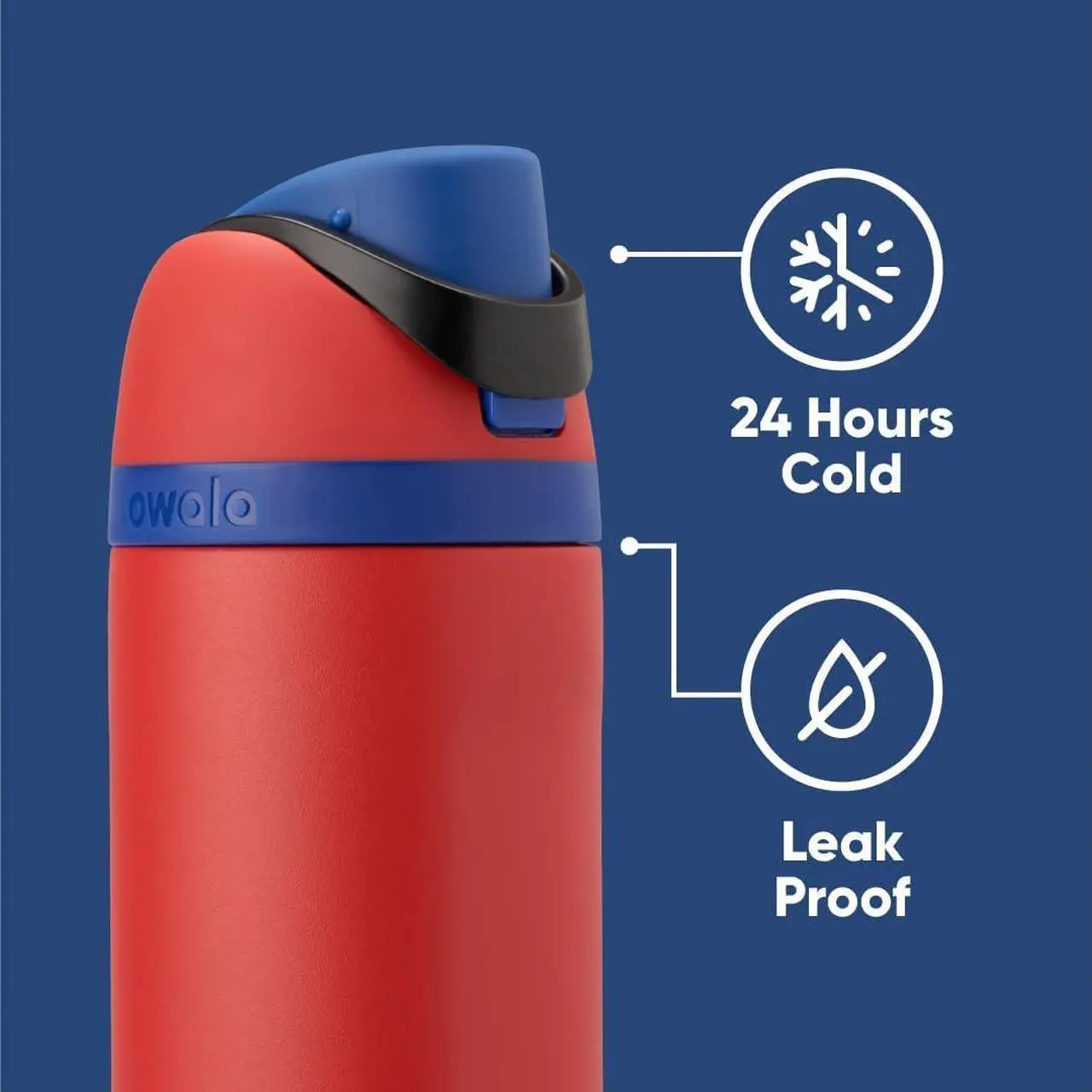 Alt view image 4 of 4 - Owala Marvel FreeSip Insulated Stainless Steel Water Bottle with Straw for Sports and Travel, BPA-Free Sports Water Bottle, 24 oz, Spiderman