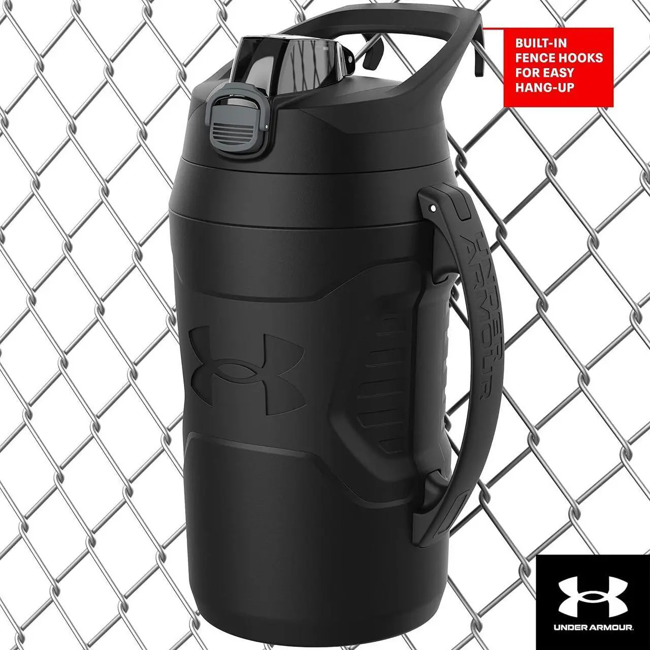 Alt view image 3 of 6 - Under Armour 32 oz Insulated Water Bottles - Sports Water Jug with Handle, Fence Hook, Leak Resistant for Baseball, Football & More, 32 oz Water Bottles, Sports Water Bottle Insulated
