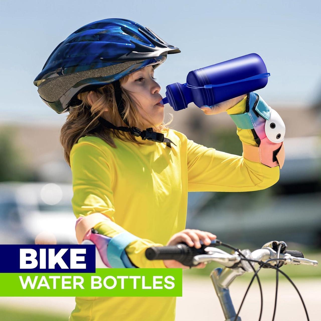 Alt view image 5 of 7 - 4E's Novelty Bulk Water Sports Bottles for Kids 18 oz - 12 Pack Squeeze Reusable Plastic, Neon Colors, BPA Free, Kids Water Bottles Party Favor Gift Giveaways