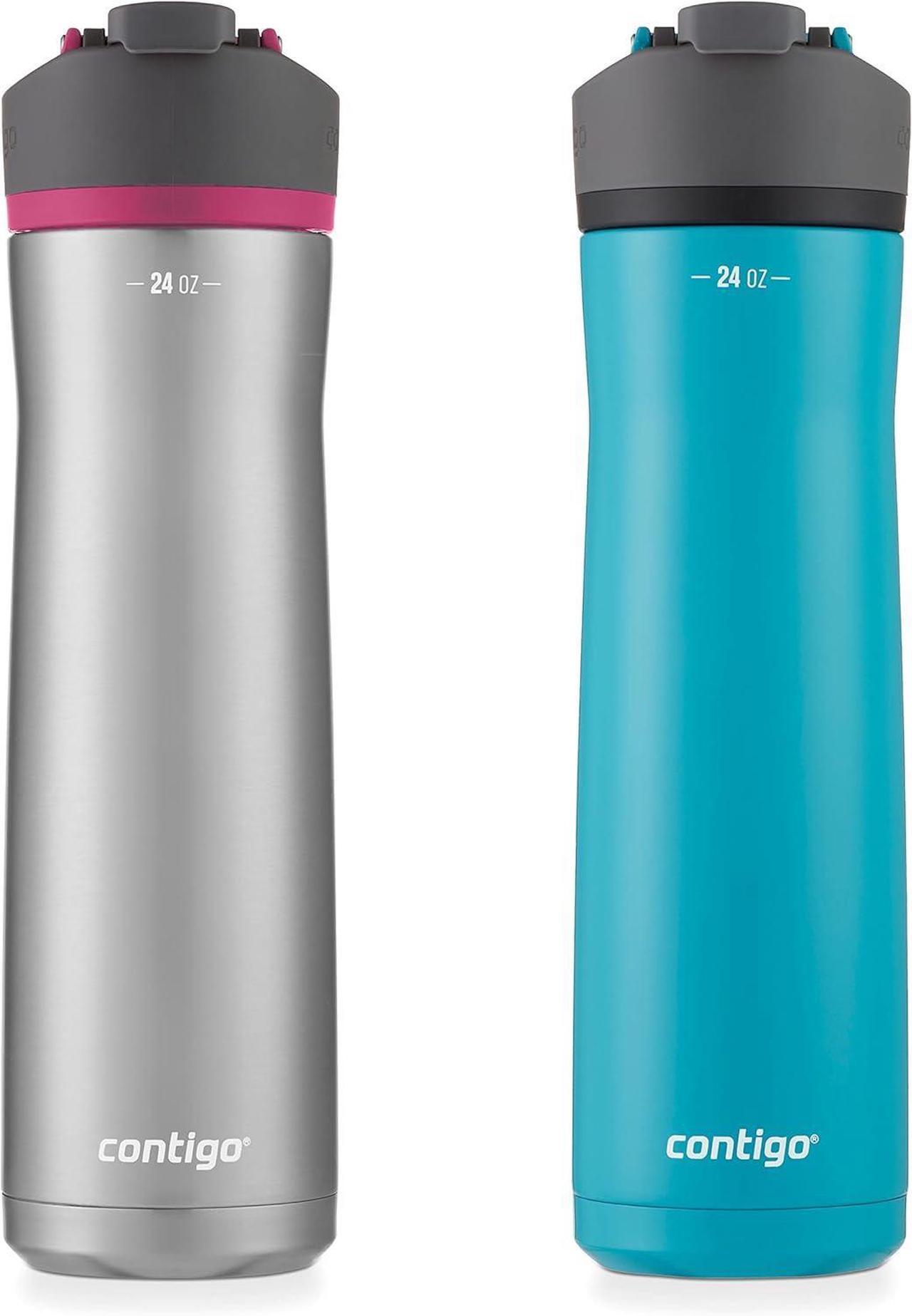 Main image of Contigo Cortland Chill 2.0 Vacuum-Insulated Stainless Steel Water Bottle, Spill-Proof Lid, Preserves Temperature for Hours, 24oz 2-Pack, Juniper & Dragonfruit, Ideal for Travel and Daily Use