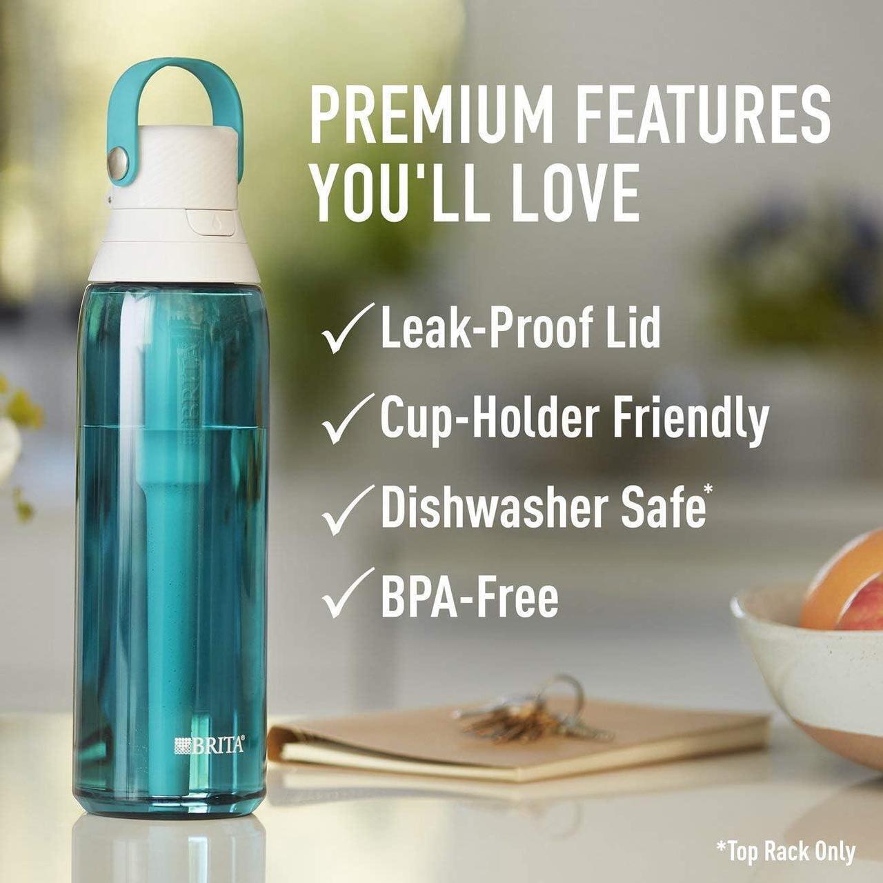 Alt view image 5 of 7 - Brita Insulated Filtered Water Bottle with Straw, Reusable, BPA Free Plastic, Sea Glass, 26 Ounce