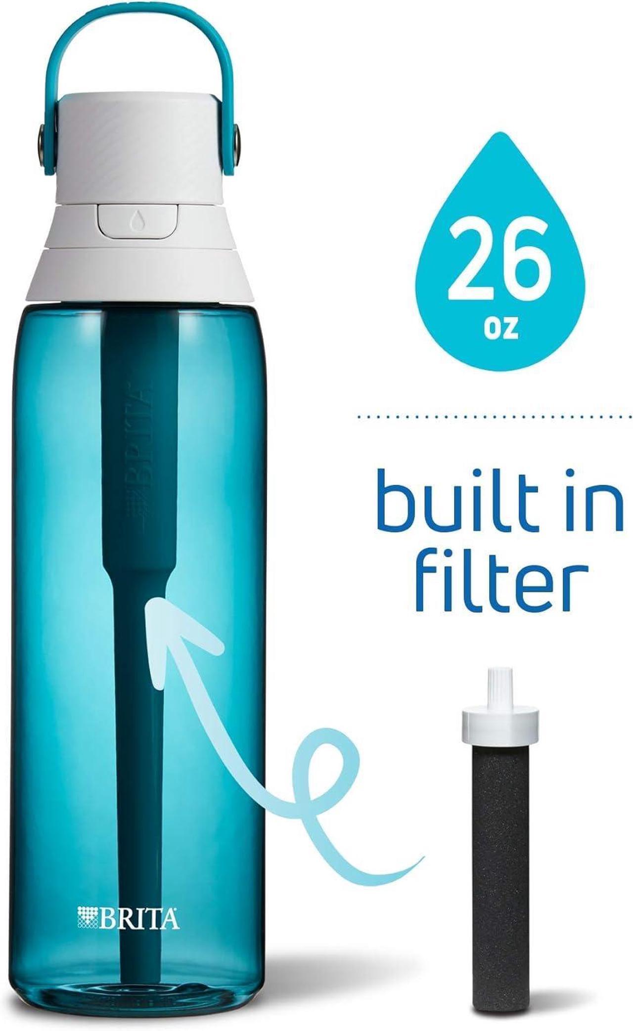 Alt view image 7 of 7 - Brita Insulated Filtered Water Bottle with Straw, Reusable, BPA Free Plastic, Sea Glass, 26 Ounce