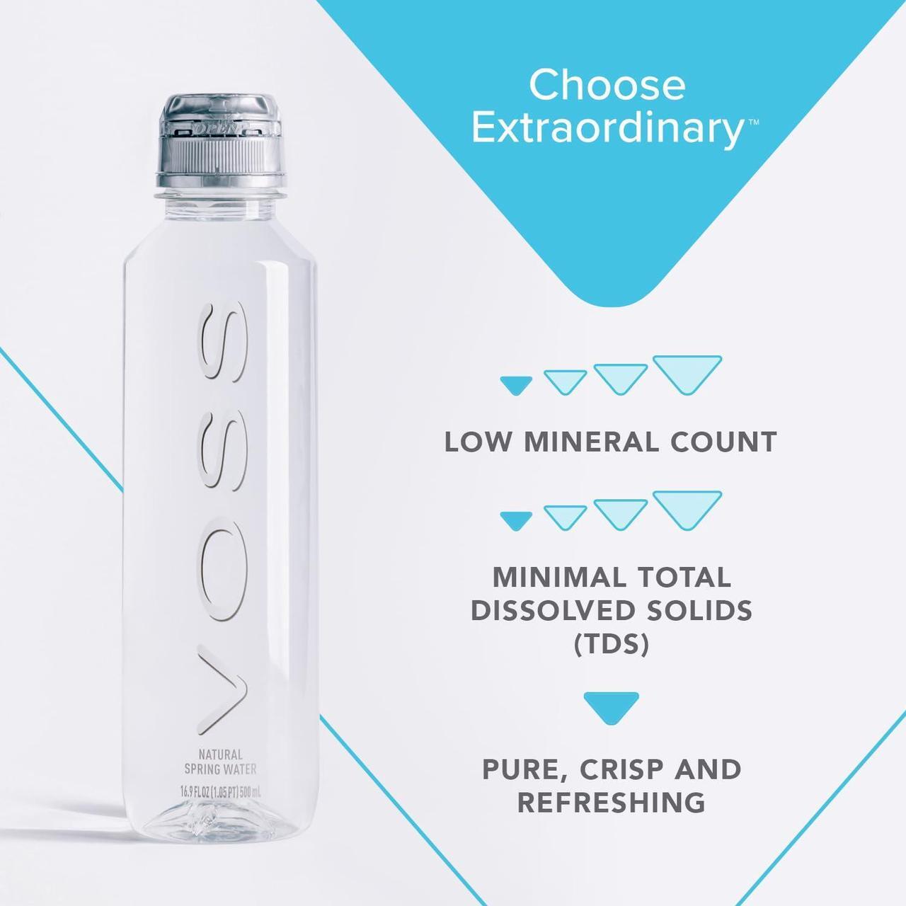 Alt view image 2 of 7 - VOSS Premium Still Bottled Water - Pure, Crisp & Refreshing - BPA Free PET Plastic Water Bottles with Sports Cap for Easy, Spill-Free Drinking - Ideal for Gym, Running, Hiking - 500ml, Pack of 24