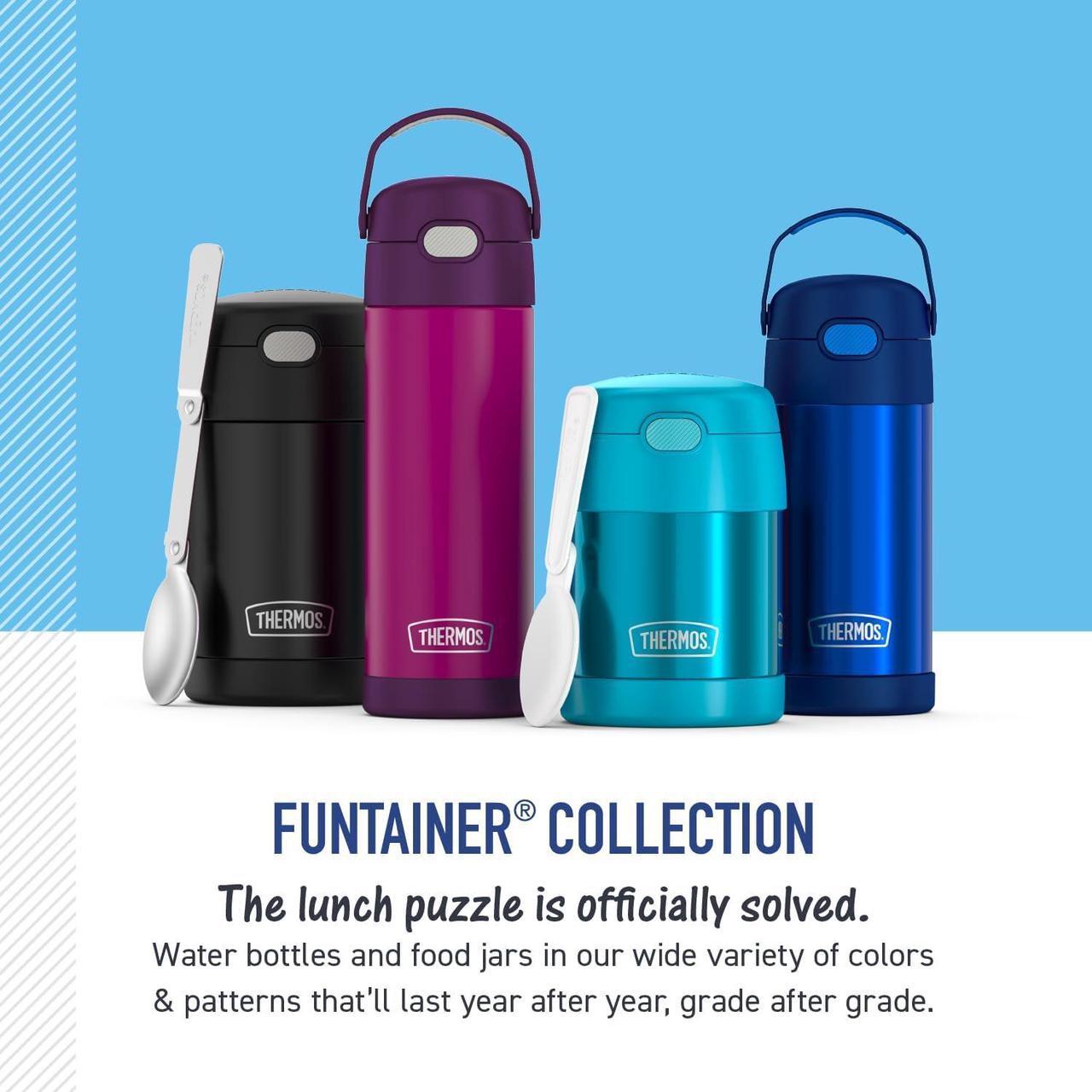 Alt view image 6 of 7 - THERMOS FUNTAINER Water Bottle with Straw - 12 Ounce - Kids Stainless Steel Vacuum Insulated Water Bottle with Lid, Blue/Green