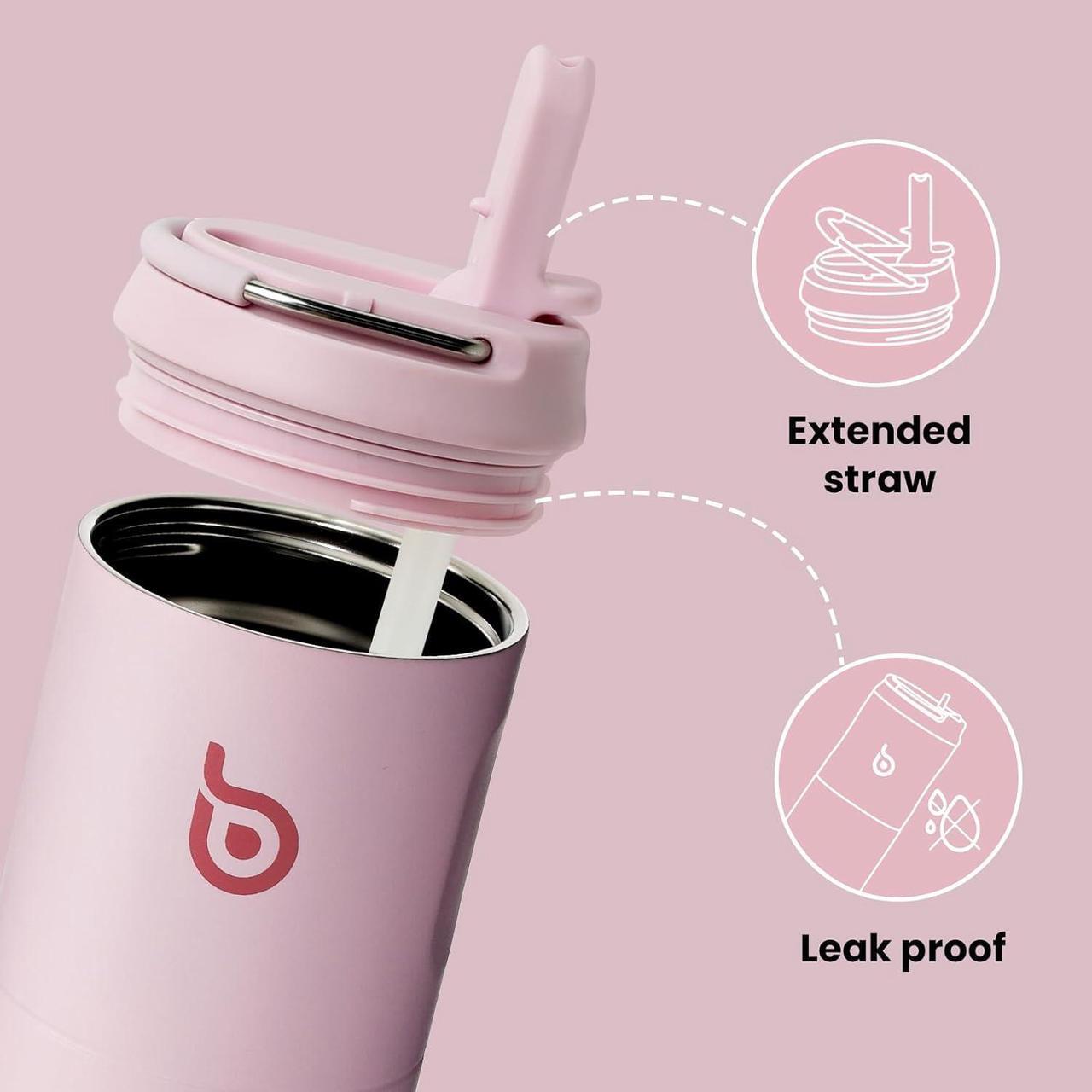 Alt view image 4 of 7 - BOTTLE BOTTLE Insulated Water Bottle 24oz with Straw Lid and Handle for Sports Travel Gym Stainless Steel Water Bottles Double-Wall Vacuum Metal Thermos Leak Proof BPA-Free