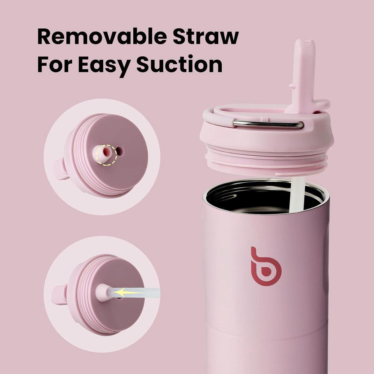 Alt view image 5 of 7 - BOTTLE BOTTLE Insulated Water Bottle 24oz with Straw Lid and Handle for Sports Travel Gym Stainless Steel Water Bottles Double-Wall Vacuum Metal Thermos Leak Proof BPA-Free