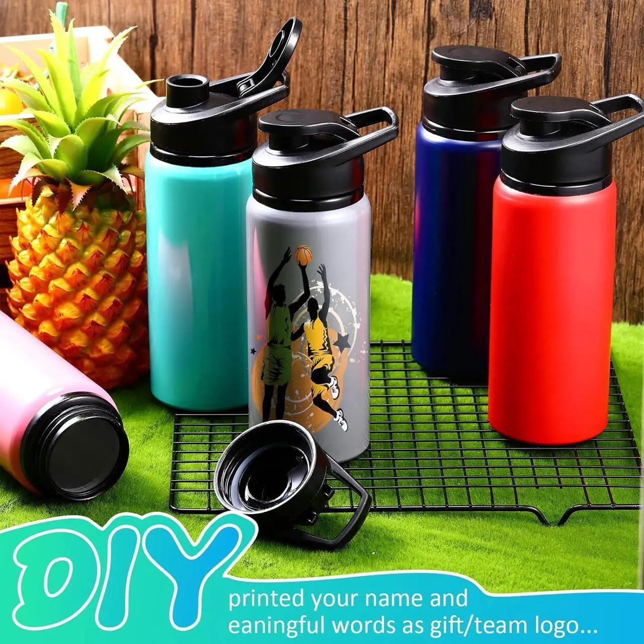 Alt view image 4 of 6 - 10 Pieces 20oz Reusable Aluminum Water Bottles Bulk Multicolor Outdoor Sports Water Bottles for Travel, Gym, Hiking, Cycling, Camping, Fishing, Snap Lid(Multicolor)