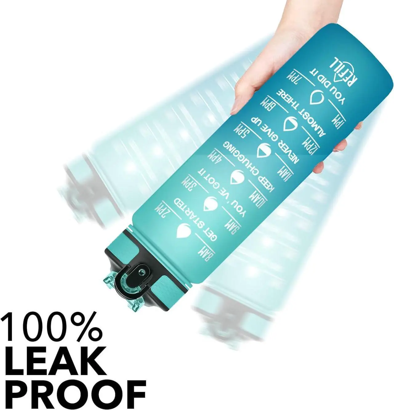 Alt view image 3 of 6 - Hyeta 32 oz Water Bottles with Times to Drink and Straw, Motivational Water Bottle with Time Marker, Leakproof, Drinking Sports Water Bottle for Fitness, Gym and Outdoor