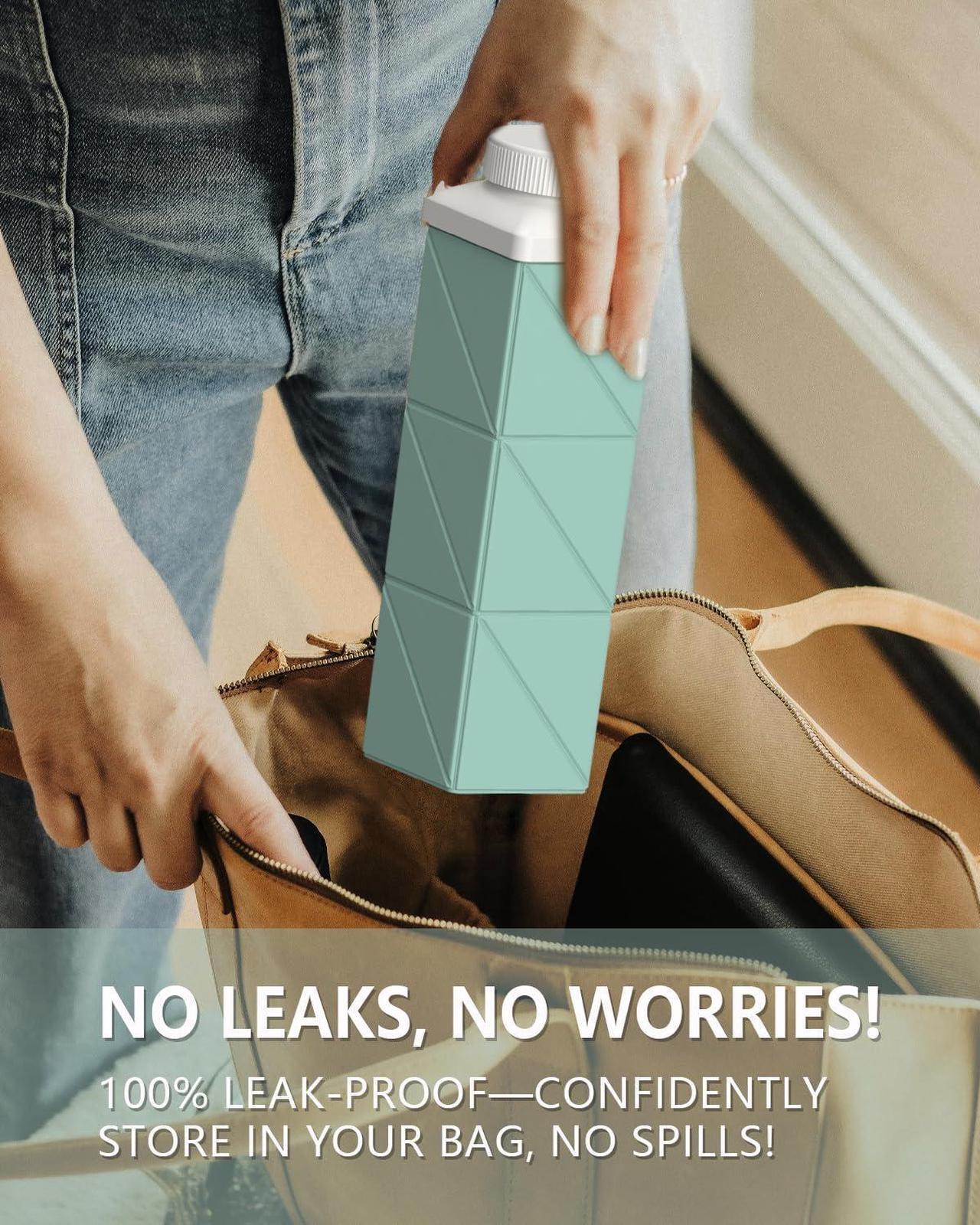 Alt view image 4 of 6 - Collapsible Water Bottles 720ml 24.3oz, Foldable Portable Water Bottle, Lightweight Reusable Leakproof for Travel Camping Hiking Cycling Yoga Sports Outdoor School Office