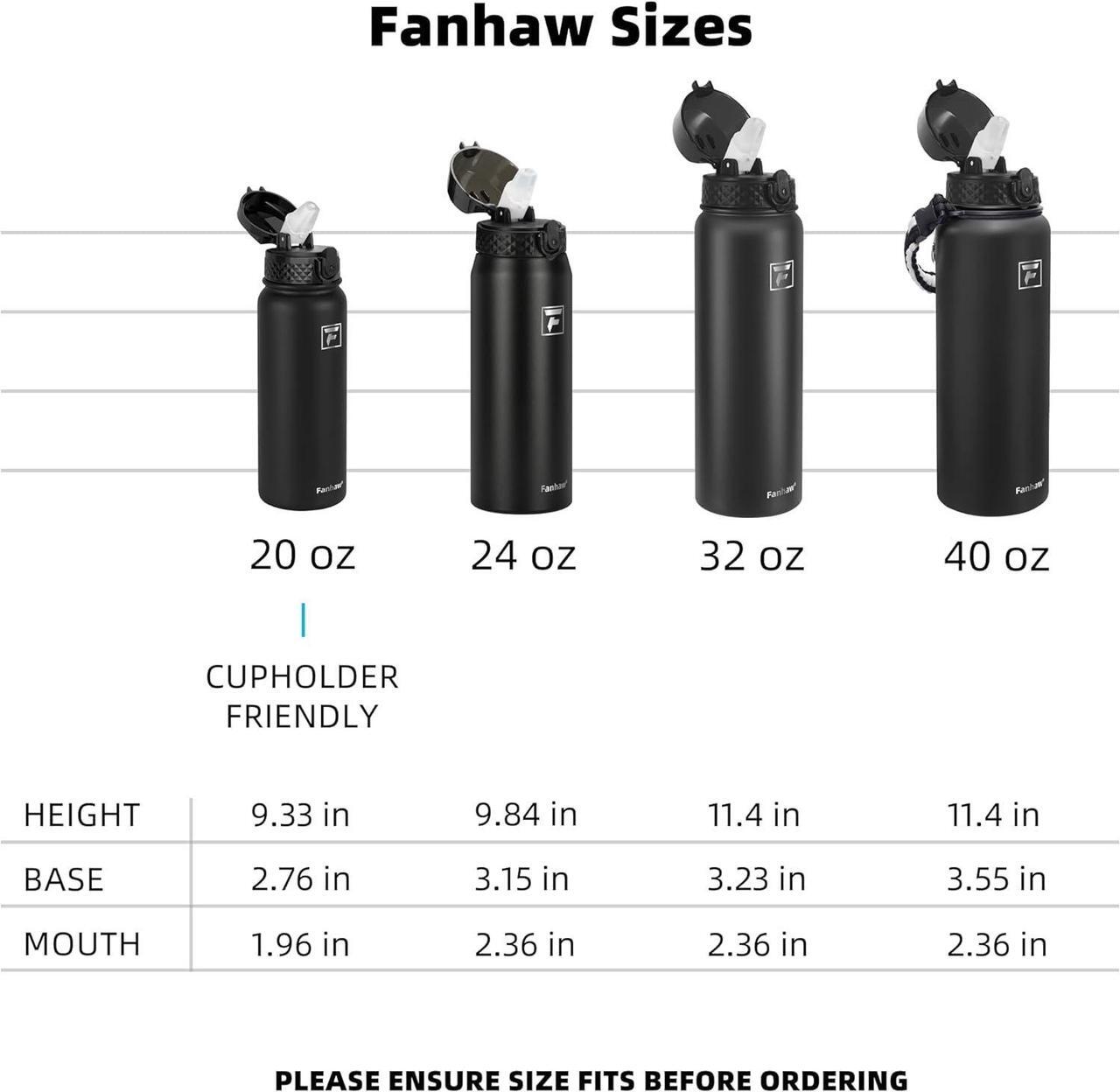 Alt view image 6 of 7 - Fanhaw 32 Oz Stainless Steel Insulated Sports Water Bottles with Straw for Kids, Men and Women (Yellow)