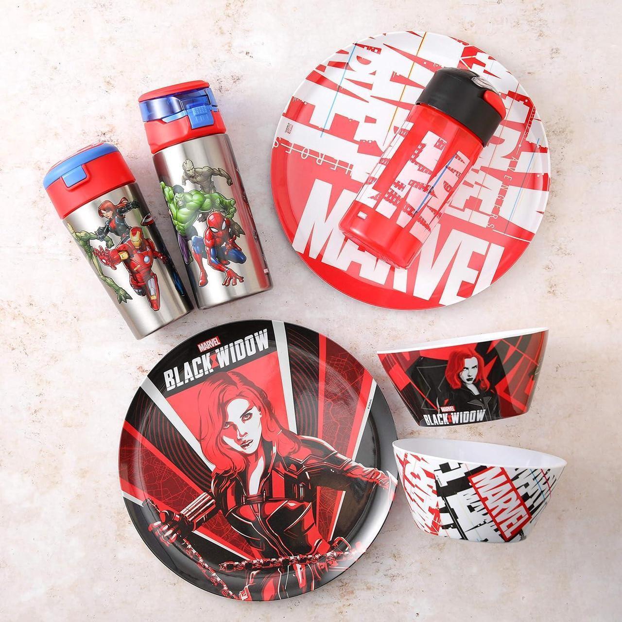 Alt view image 4 of 7 - Zak Designs Marvel Comics Durable Single Wall Stainless Steel Water Bottle with Push-Button Flip Lid Leak-Proof Design is Perfect for Outdoor Sports (19.5oz, BPA Free), 19.5 oz, Avengers
