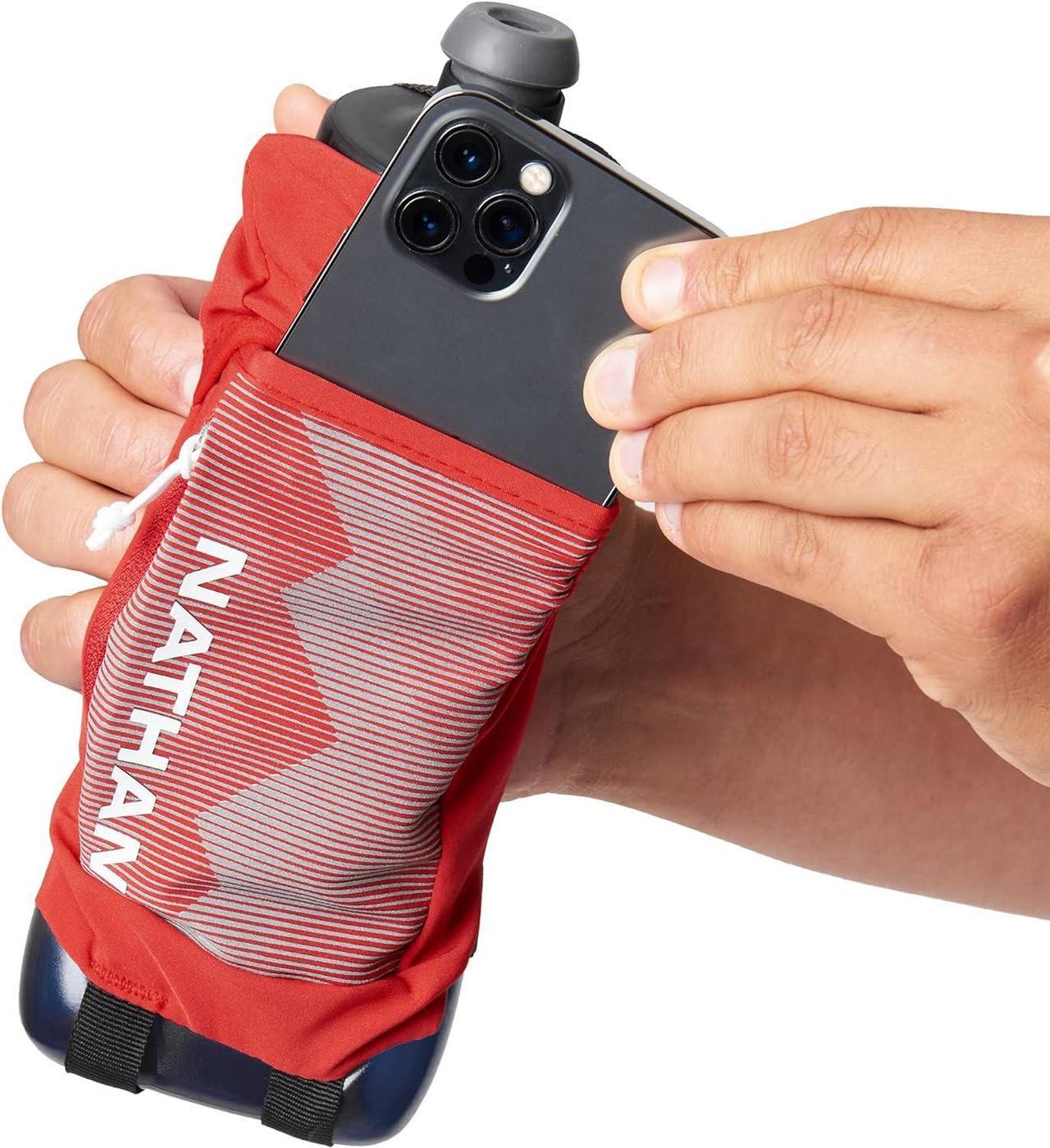 Alt view image 4 of 7 - Nathan Running Handheld Quick Squeeze Water Bottle. No-Grip Adjustable Hand Strap. 12oz / 18oz / Insulated. Reflective Hydration Water Bottle.