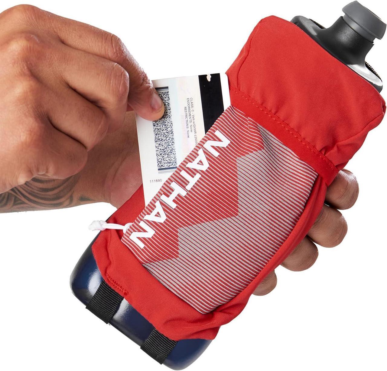 Alt view image 5 of 7 - Nathan Running Handheld Quick Squeeze Water Bottle. No-Grip Adjustable Hand Strap. 12oz / 18oz / Insulated. Reflective Hydration Water Bottle.