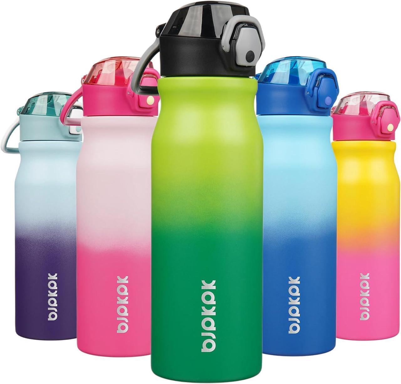 Main image of BJPKPK 25oz Insulated Water Bottle With Straw Stainless Steel Double Wall Water Bottles BPA Free Leak Proof Thermos With Lockable Flip Lid And Soft Silicone Spout,Bamboo Grove