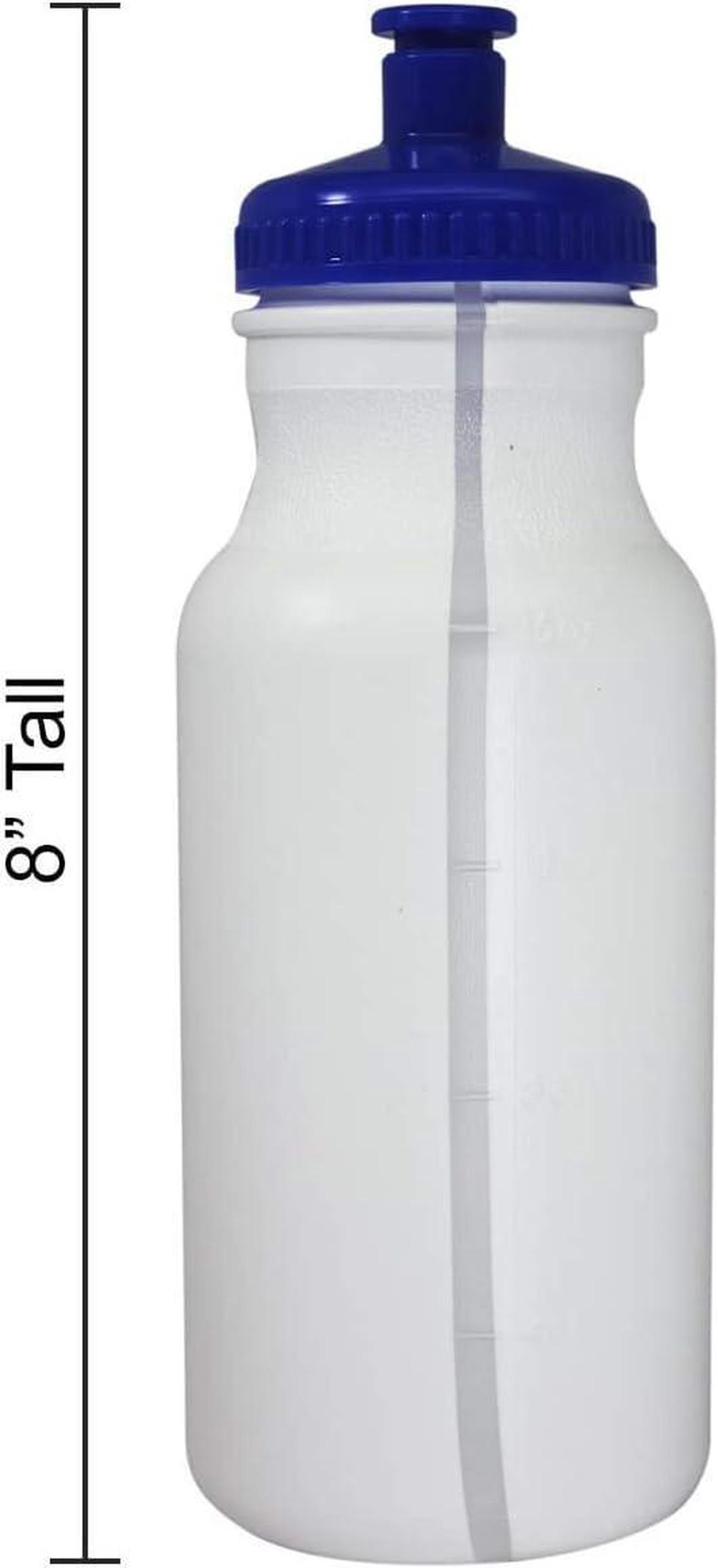 Alt view image 2 of 5 - Sports Squeeze Plastic Water Bottles Push/Pull Cap 20 Ounce Bpa-Free Set 8