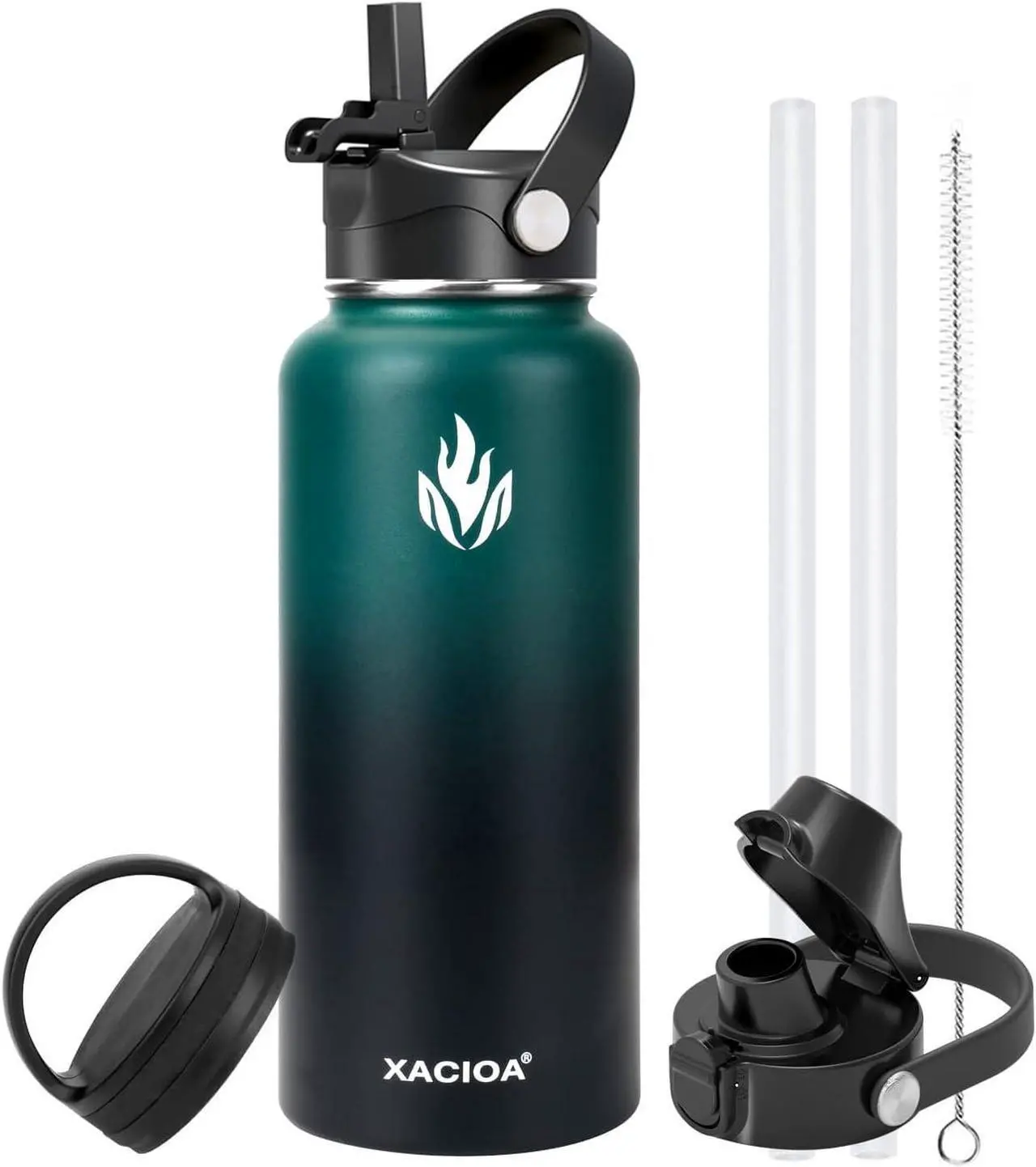 Main image of XACIOA 32oz Water Bottle,Vacuum Insulated Stainless Steel Water Flask with Straw Lid Auto Spout Lid Sport Lid,Leak Proof,Double Walled Travel Drink Mug,Metal Canteen,Hot Cold Water Bottles