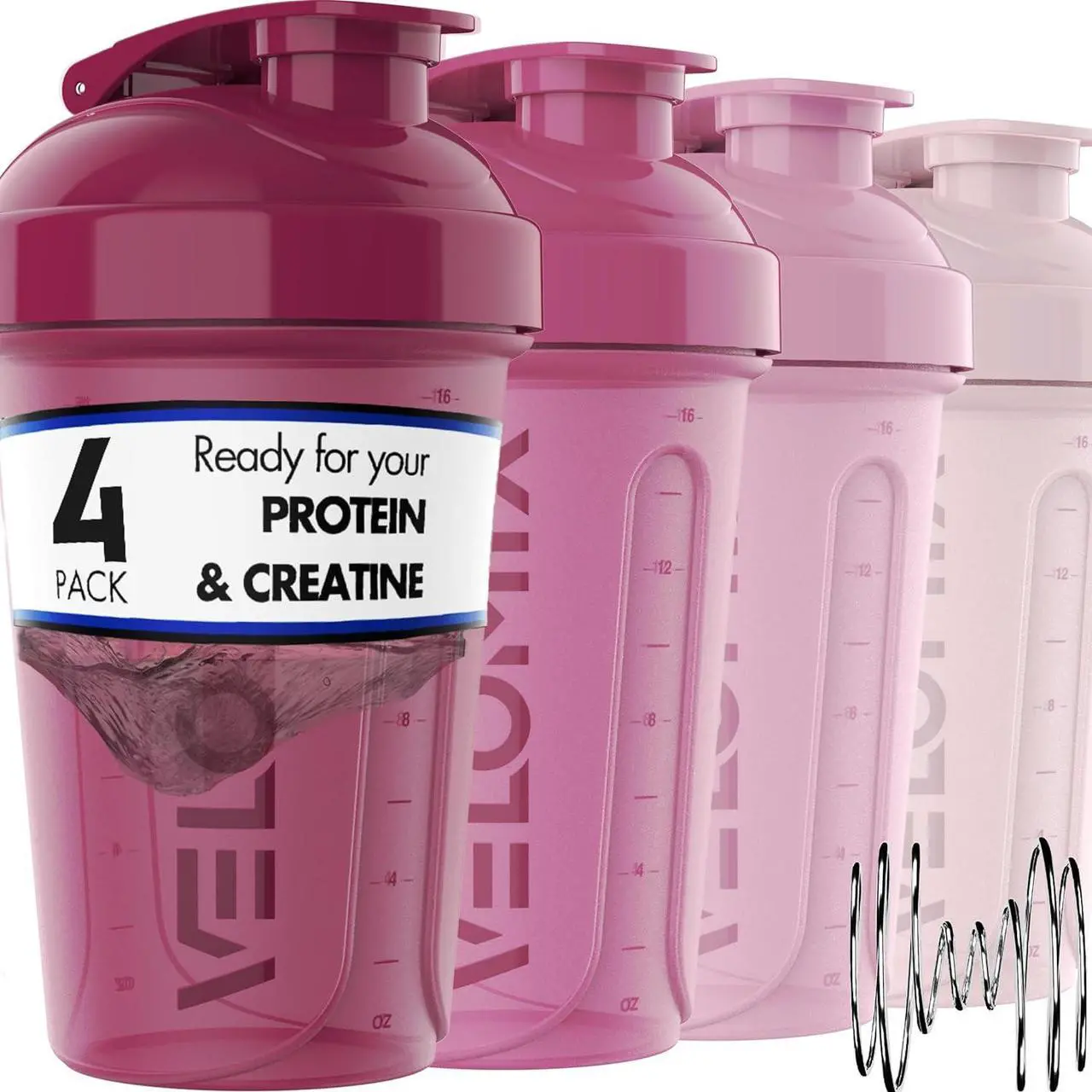 Main image of -4 PACK- 20 OZ Protein Shaker Bottles for Protein Mixes, Shaker Cups for Protein Shakes, Small Shaker Bottle Pack, Shaker Cup, Shakers for protein Shakes (Berry Blend-4 Pack)