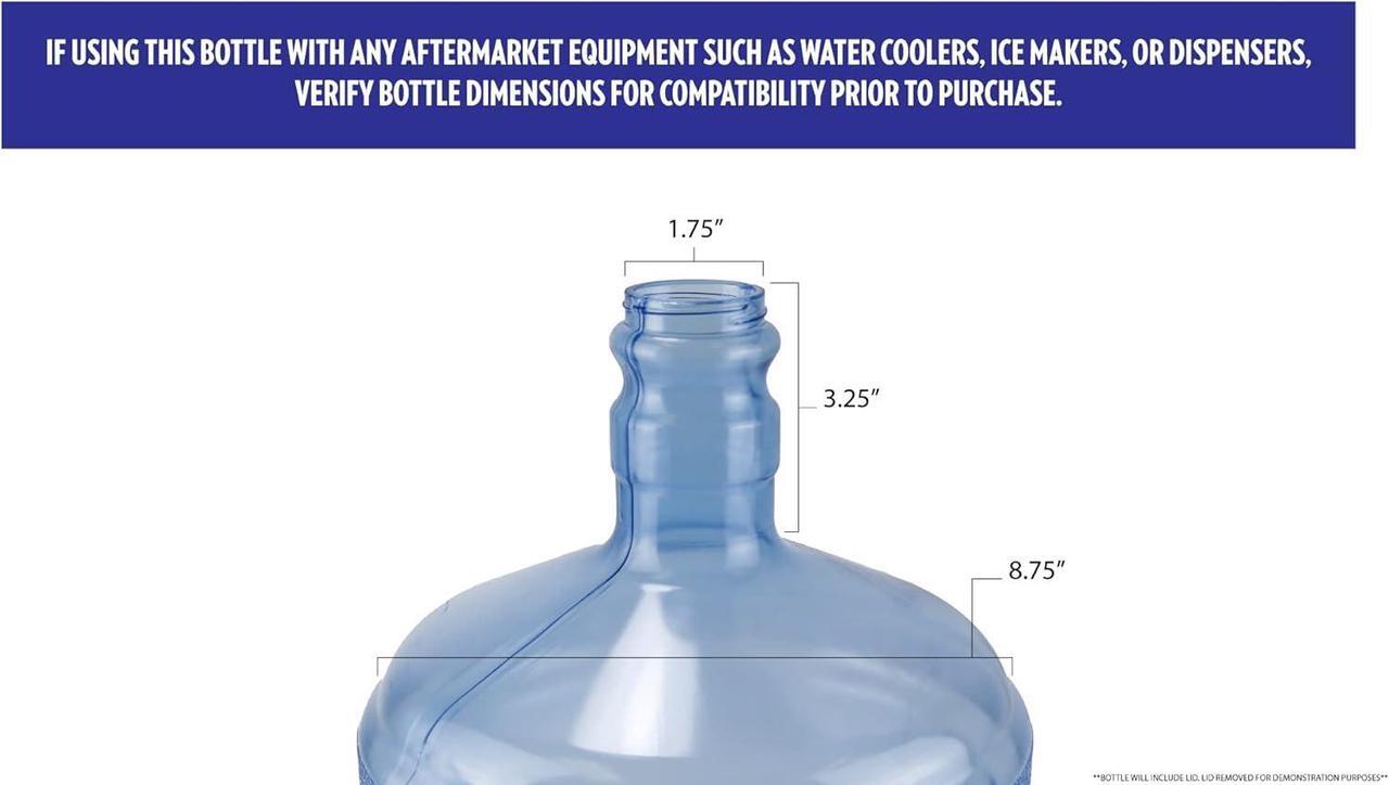 Alt view image 2 of 5 - New Wave Enviro Polycarbonate Water Bottle, 2-Gallon, Screw Top Cap with Integrated Handle for Easy Carrying, Built for Durability, Blue