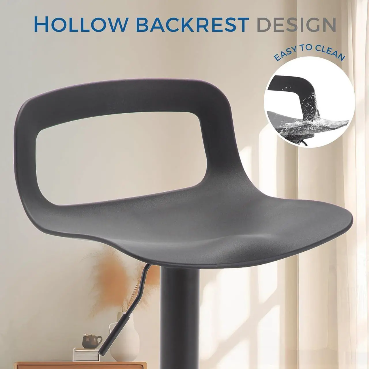 Alt view image 5 of 7 - thksbought Set of 4 Modern Bar Stools Simple Adjustable Bar Stool(Matte Back)