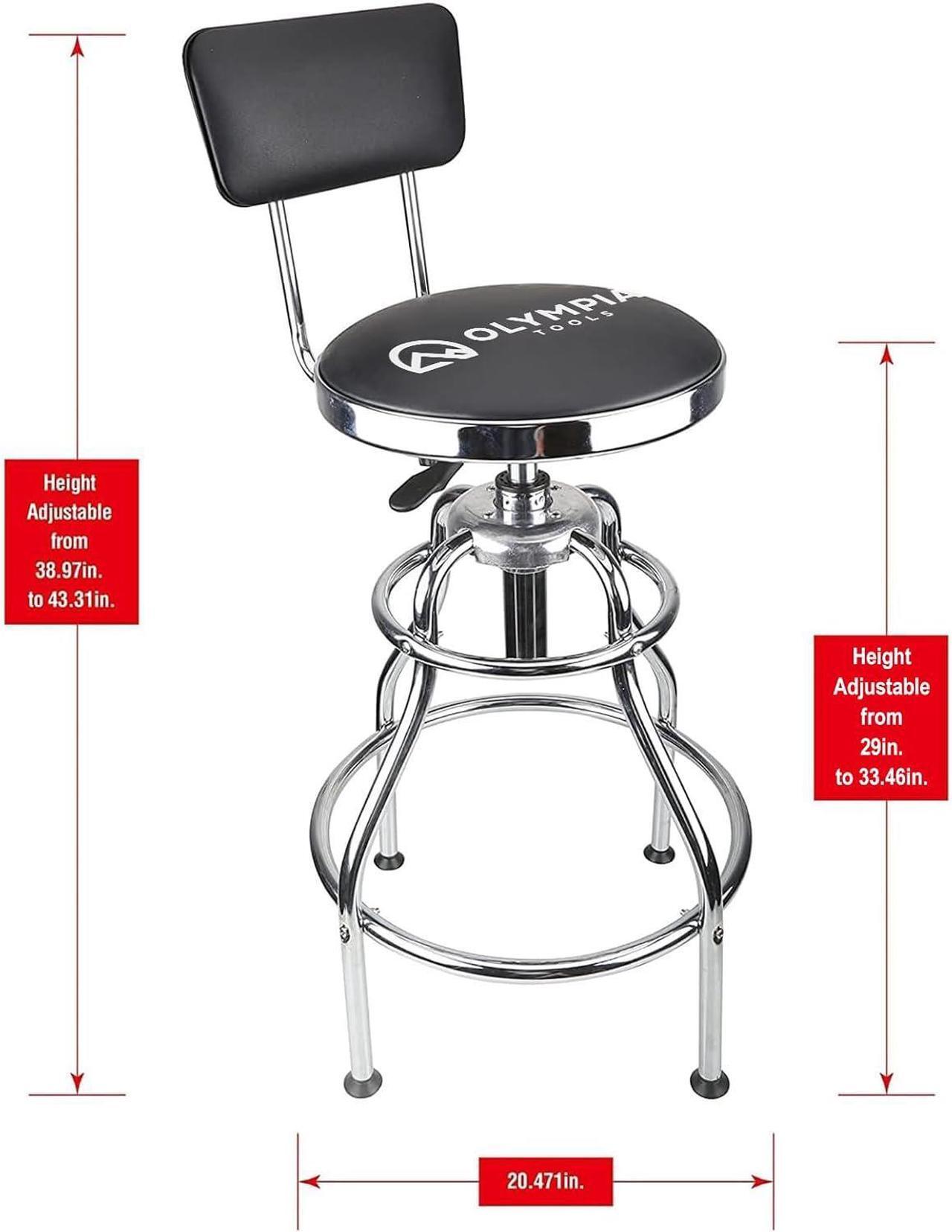 Alt view image 3 of 7 - Olympia Tools 82-738 Adjustable Hydraulic Work Stool, Black