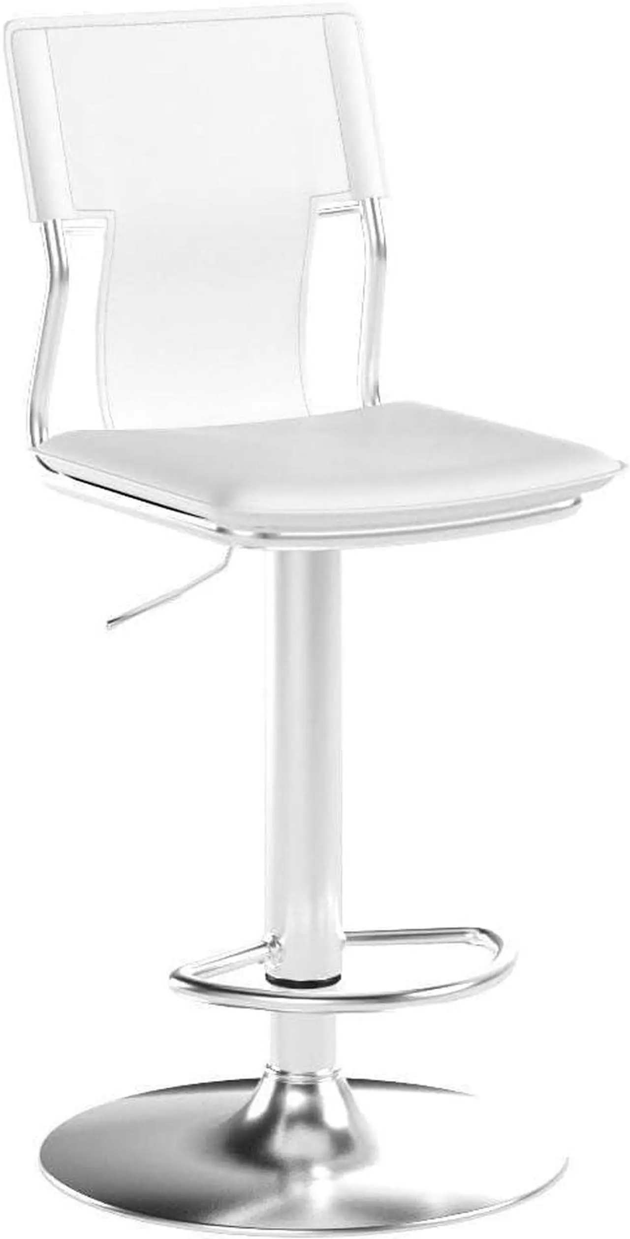 Alt view image 5 of 7 - Sidanli White Adjustable Swivel Counter Bar Stool Chairs with Back (Set of 2)