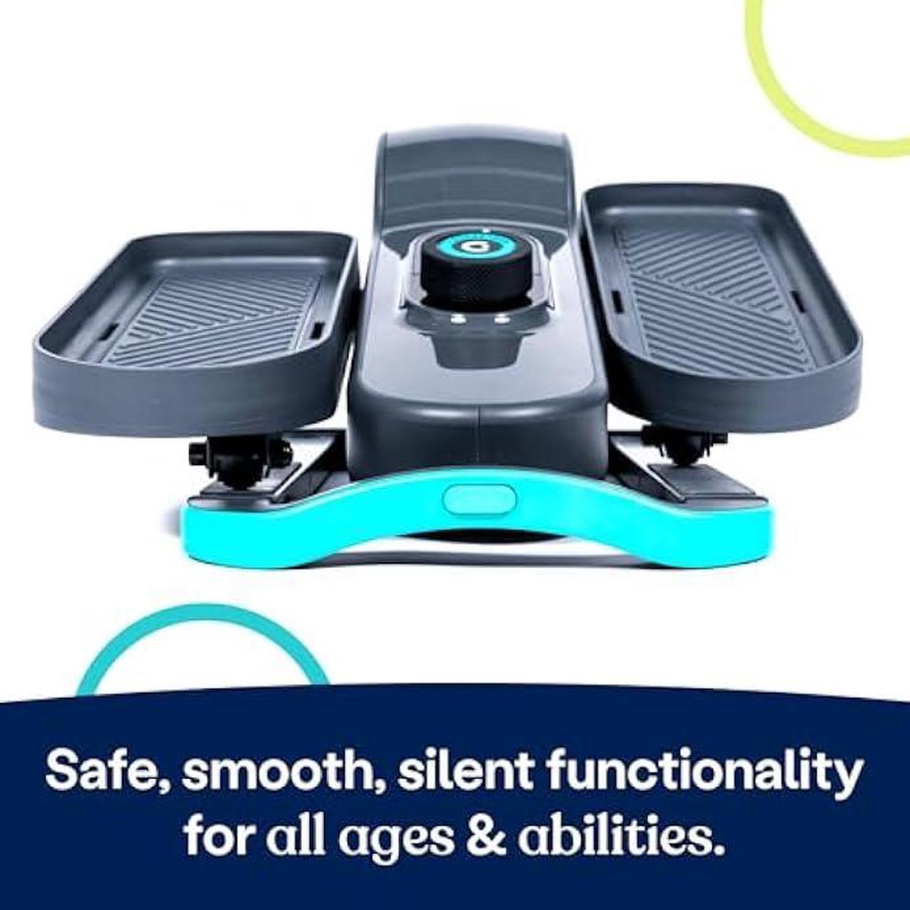 Alt view image 5 of 5 - Cubii GO - Under Desk Elliptical Bike Pedal Exerciser, with LCD Fitness Tracker Screen, Adjustable Resistance, Work from Home Fitness, Built-in Wheels and Portable Expanding Handle