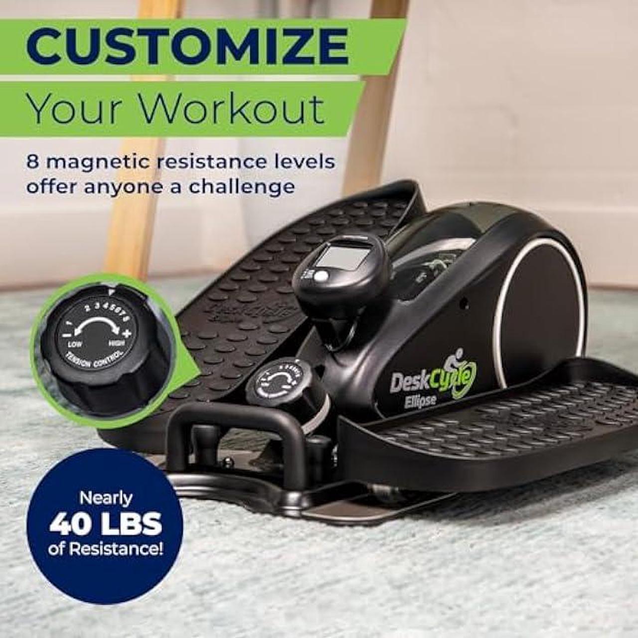Alt view image 3 of 5 - DeskCycle Ellipse Leg Exerciser - Under Desk Elliptical Machine and Foot Pedal Exerciser - Leg Exerciser While Sitting - Compact Under Desk Exercise Equipment
