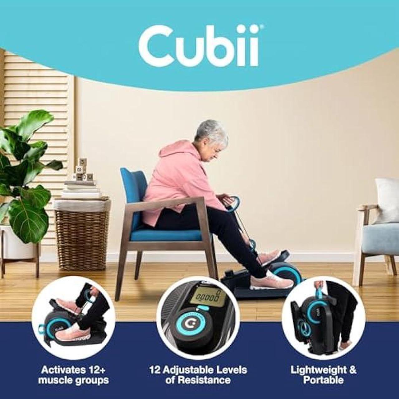 Alt view image 3 of 6 - Cubii Total Body - Compact 2-in-1 Elliptical with 12 Resistance Levels, Low-Impact Cardio & Strength Training with an Ergonomic Pulley System for a Full-Body Workout - Adult to Senior