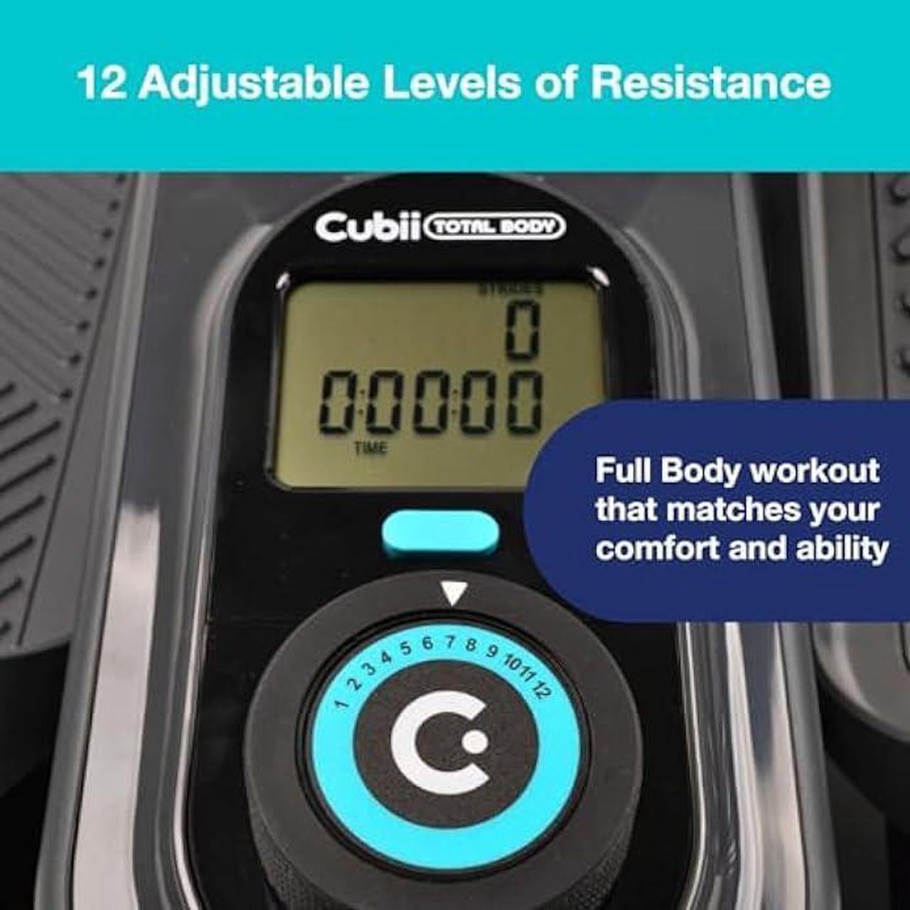 Alt view image 4 of 6 - Cubii Total Body - Compact 2-in-1 Elliptical with 12 Resistance Levels, Low-Impact Cardio & Strength Training with an Ergonomic Pulley System for a Full-Body Workout - Adult to Senior