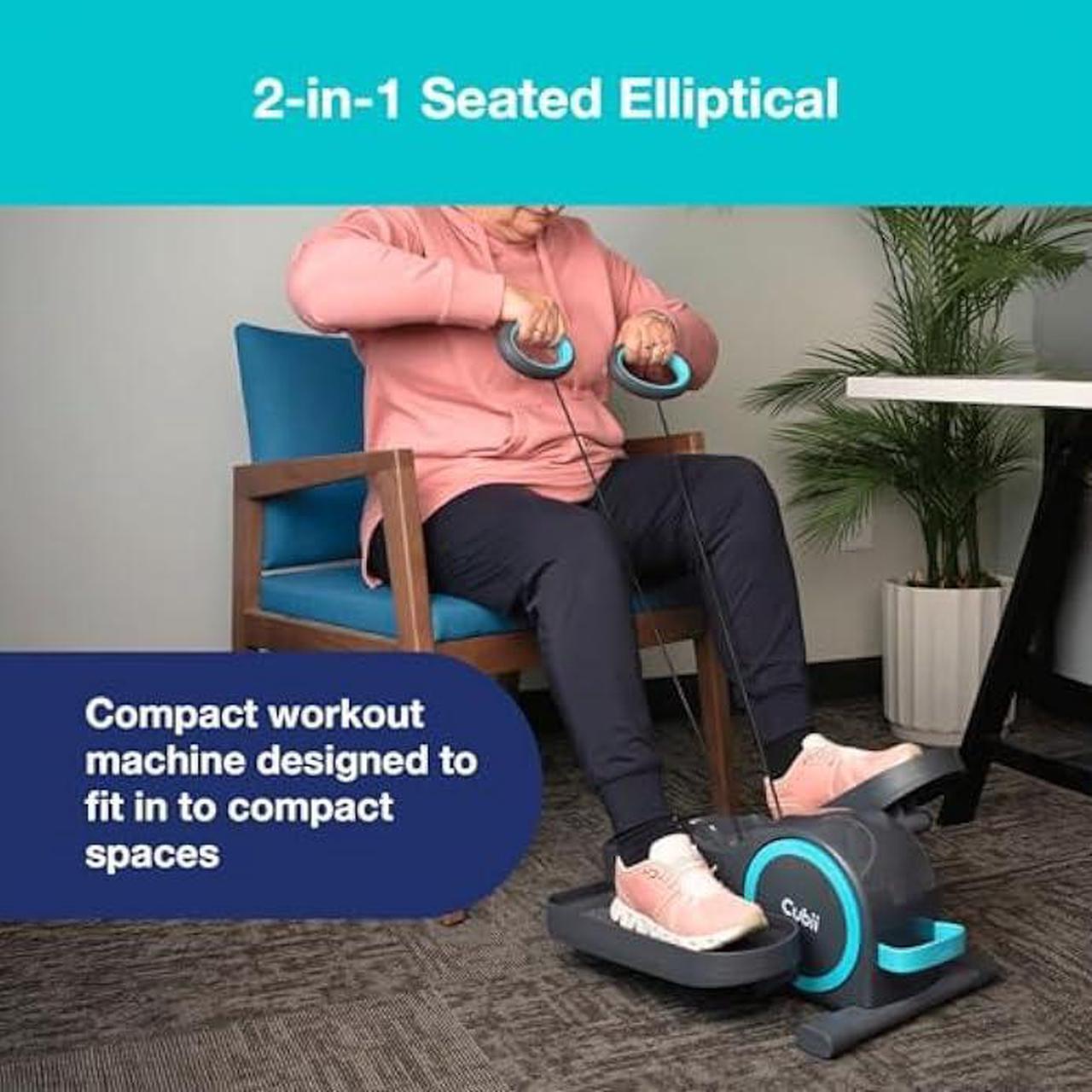 Alt view image 5 of 6 - Cubii Total Body - Compact 2-in-1 Elliptical with 12 Resistance Levels, Low-Impact Cardio & Strength Training with an Ergonomic Pulley System for a Full-Body Workout - Adult to Senior