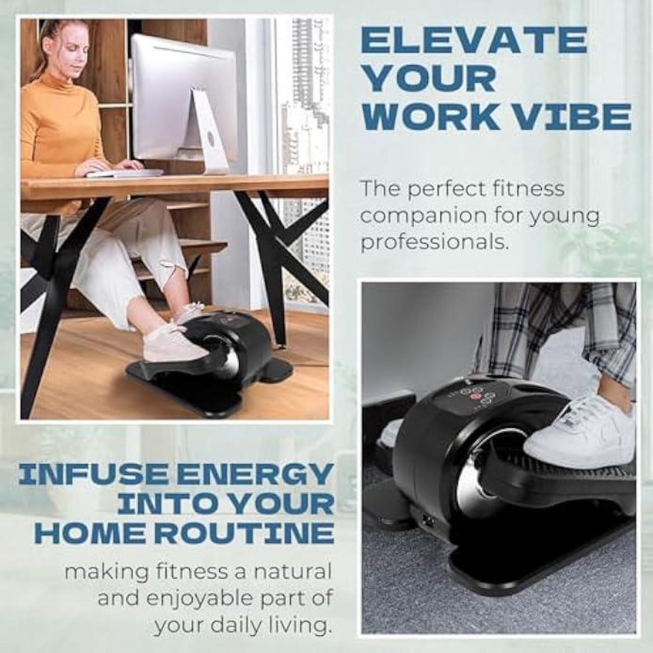 Alt view image 2 of 5 - Under Desk Elliptical Machine, Electric Ellipse Leg Exerciser for Seniors, Elliptical Exercise Machine Home Use Seated Pedal Exerciser with Remote Control and Large Pedals