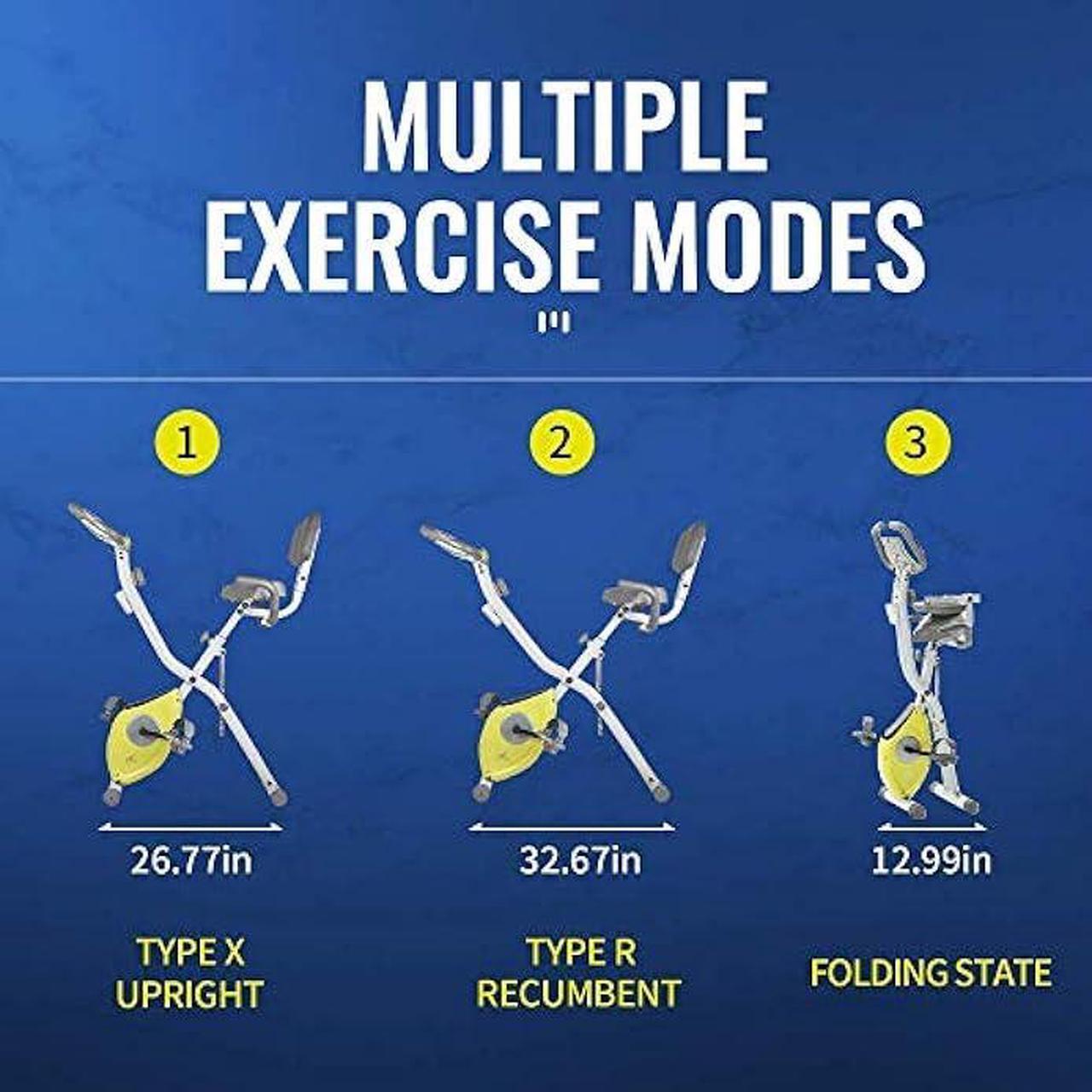 Alt view image 2 of 6 - leikefitness LEIKE X Bike Ultra-Quiet Folding Exercise Bike, Magnetic Upright Bicycle with Heart Rate,LCD Monitor and easy to assemble