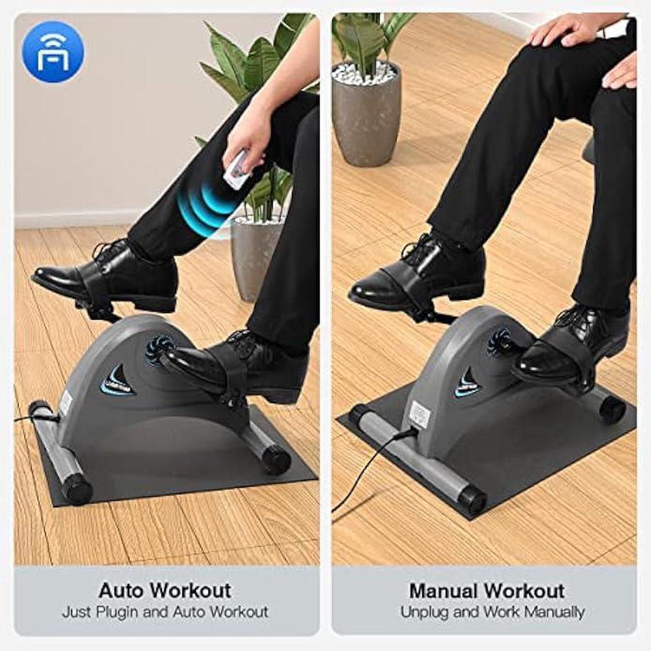 Alt view image 3 of 5 - Motorized Mini Exercise Bike Pedal Exerciser for Seniors Rehab Training, LUBBYGIM Electric Under Desk Bike Pedal Exerciser for Arm/Leg Fitness & Physical Therapy, 6 Levels Speed Adjustment