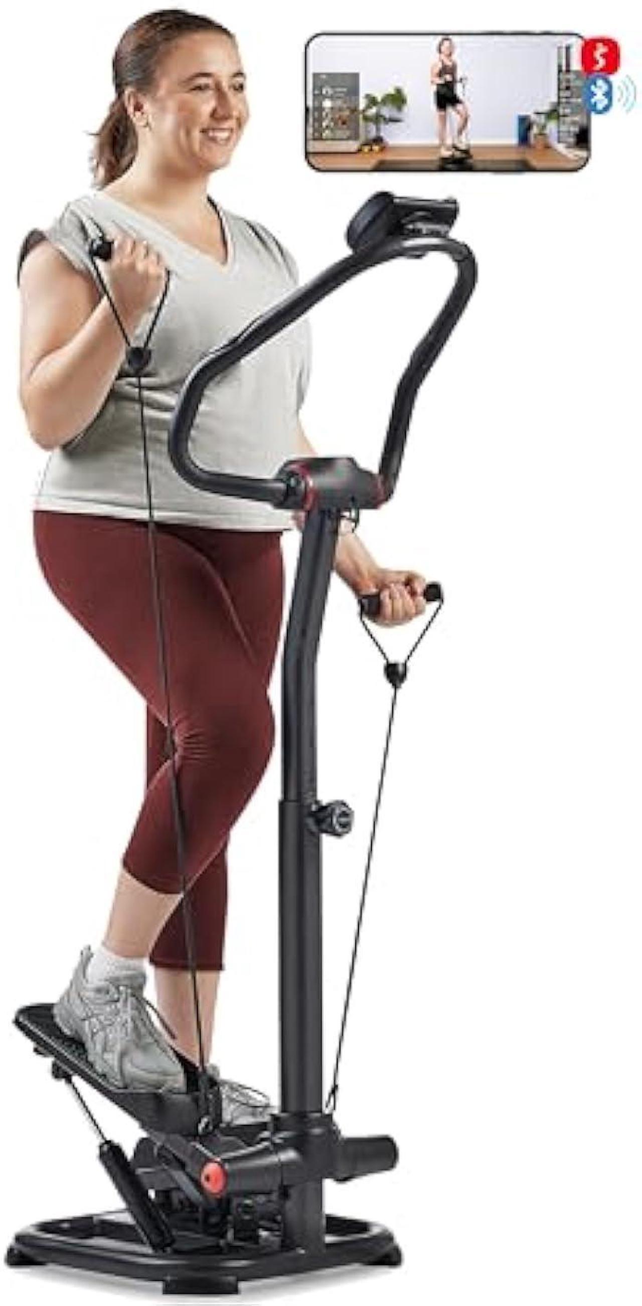 Main image of Sunny Health & Fitness 2-in-1 Premium Power Stepper with Resistance Bands, Low-Impact Cardio, Space-Saving, Height-Adjustable, with Enhanced Bluetooth Connectivity with Free SunnyFit App