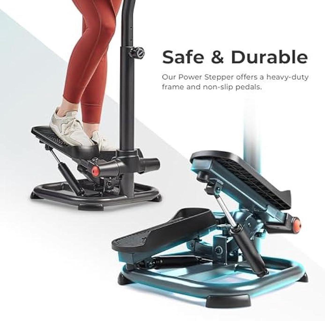 Alt view image 5 of 5 - Sunny Health & Fitness 2-in-1 Premium Power Stepper with Resistance Bands, Low-Impact Cardio, Space-Saving, Height-Adjustable, with Enhanced Bluetooth Connectivity with Free SunnyFit App