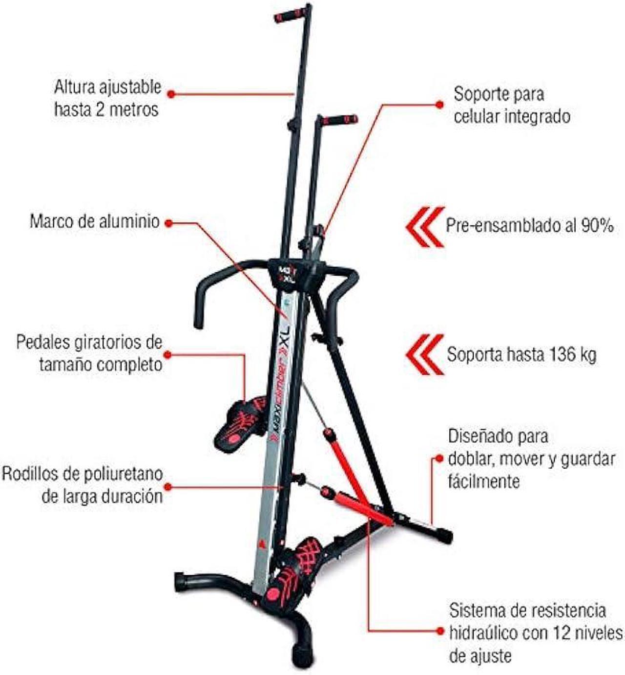 Alt view image 3 of 6 - MaxiClimber XL Vertical Climbers - The Original Compact, Mountain Climber, Stair Stepper Exercise Machines - XL-2000 HRS (Hydraulic Resistance System, 12 Level) - Free Coach-led Classes & Fitness App